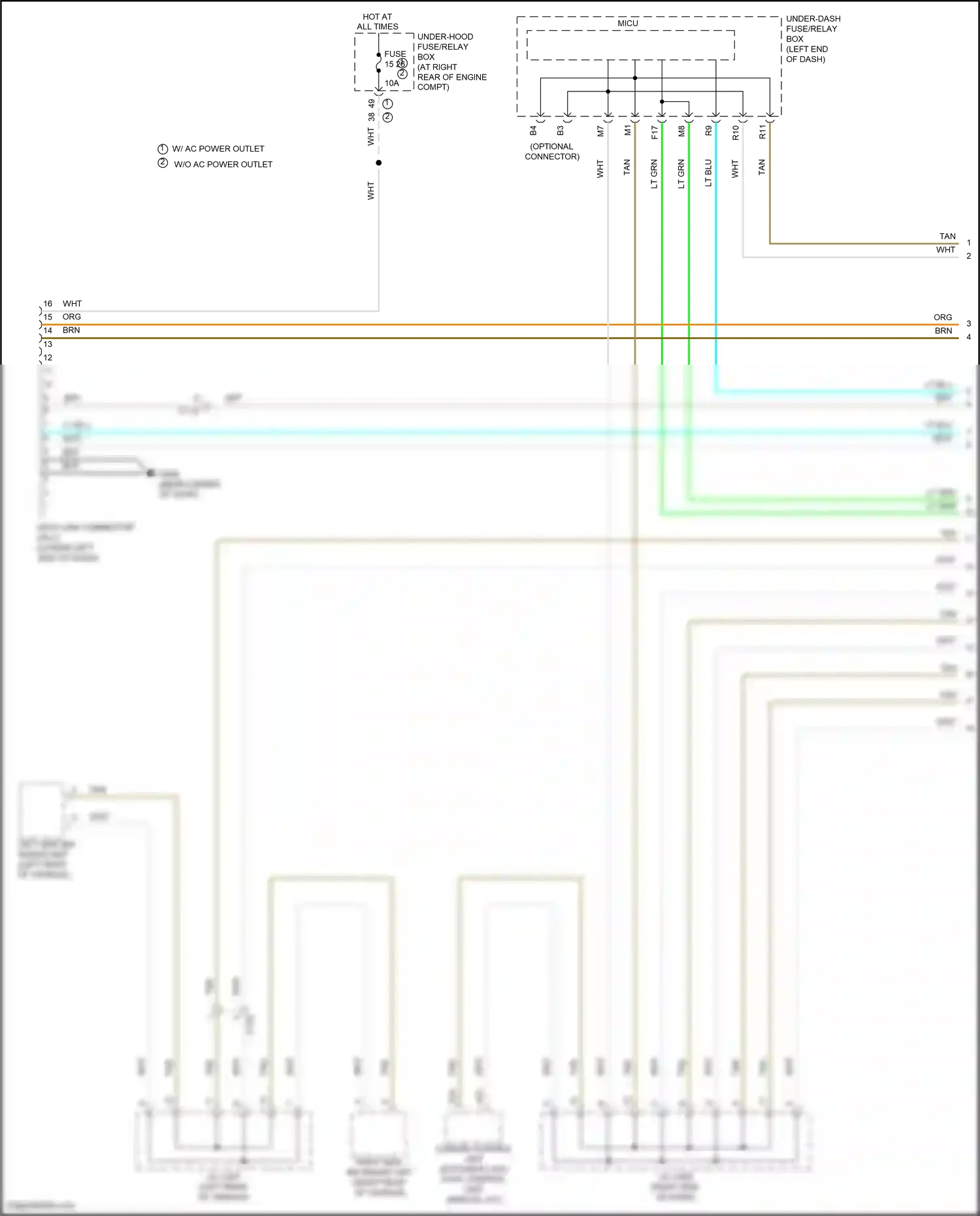 Honda Ridgeline II (2016-2021) optional connector wiring diagram  (1 of 2)