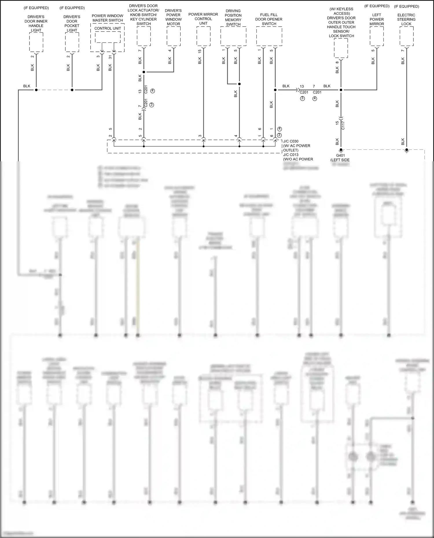 Honda Ridgeline II (2016-2021) parking, backup sensor control unit wiring diagram  (2 of 4)