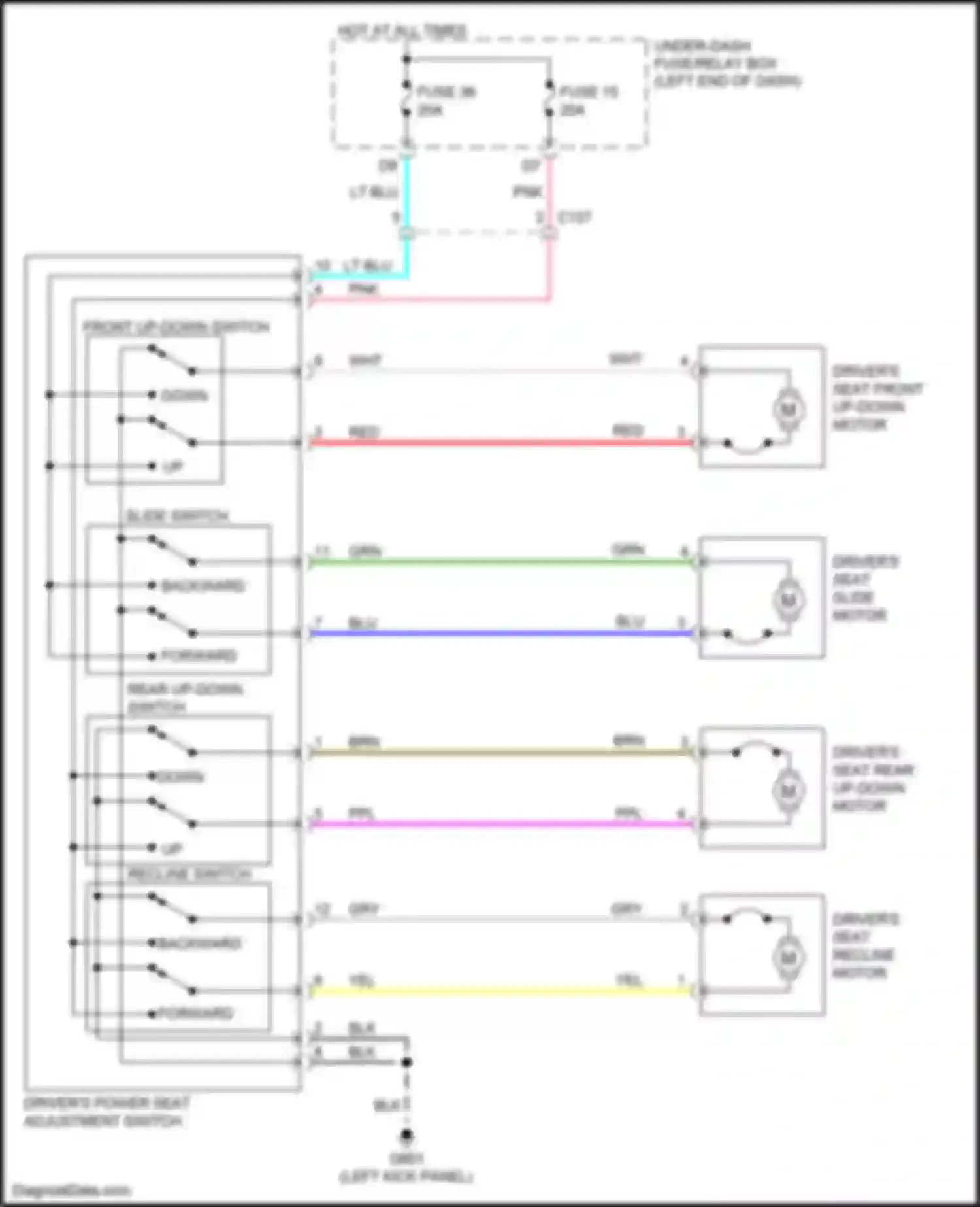 Wiring diagram slide switch for Honda Ridgeline II (2016-2021) (1 of 2)