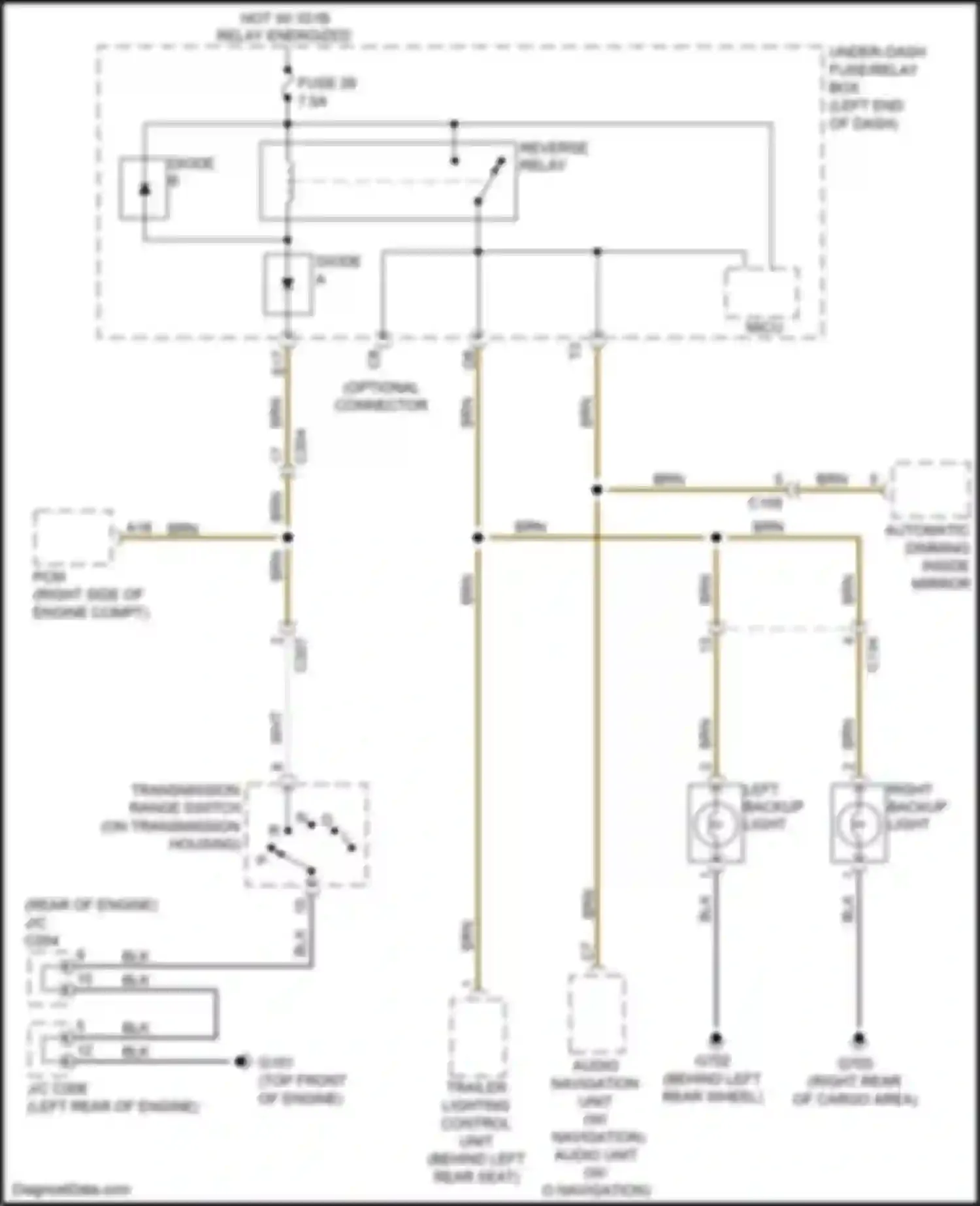 Wiring diagram transmission range switch for Honda Ridgeline II (2016-2021) (3 of 9)