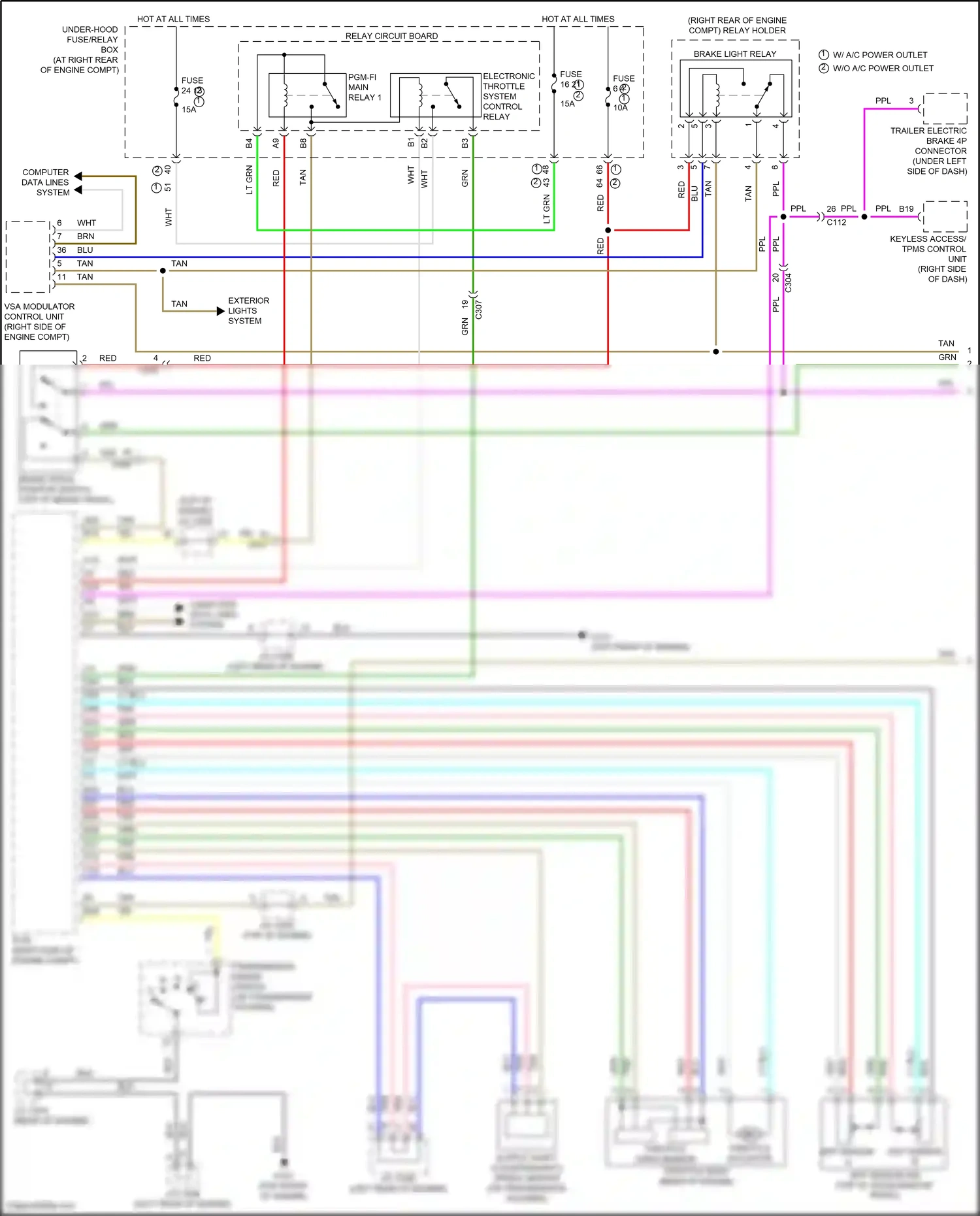 Honda Ridgeline II (2016-2021) vsa modulator control unit wiring diagram  (3 of 7)