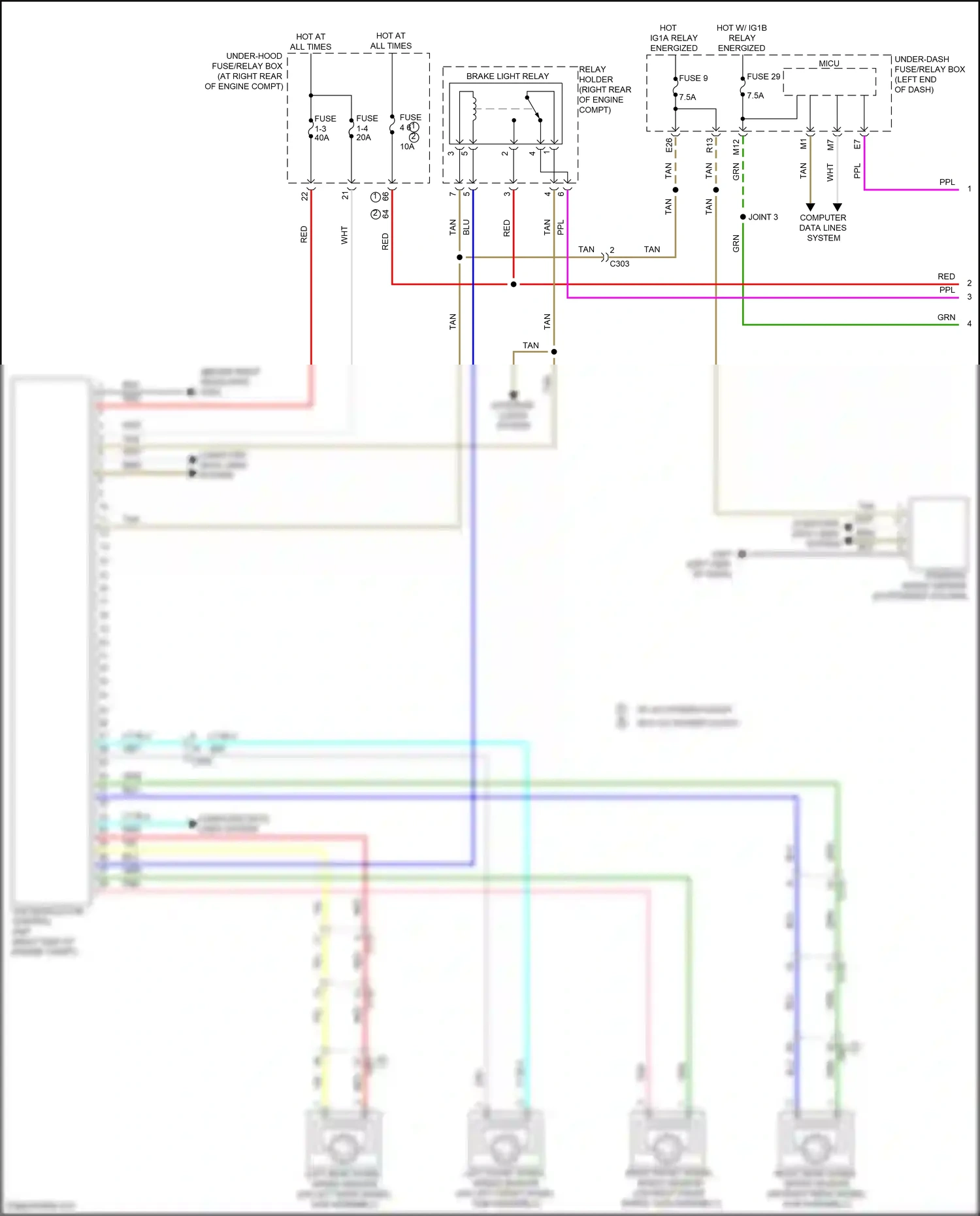 Honda Ridgeline II (2016-2021) vsa modulator control unit wiring diagram  (1 of 7)