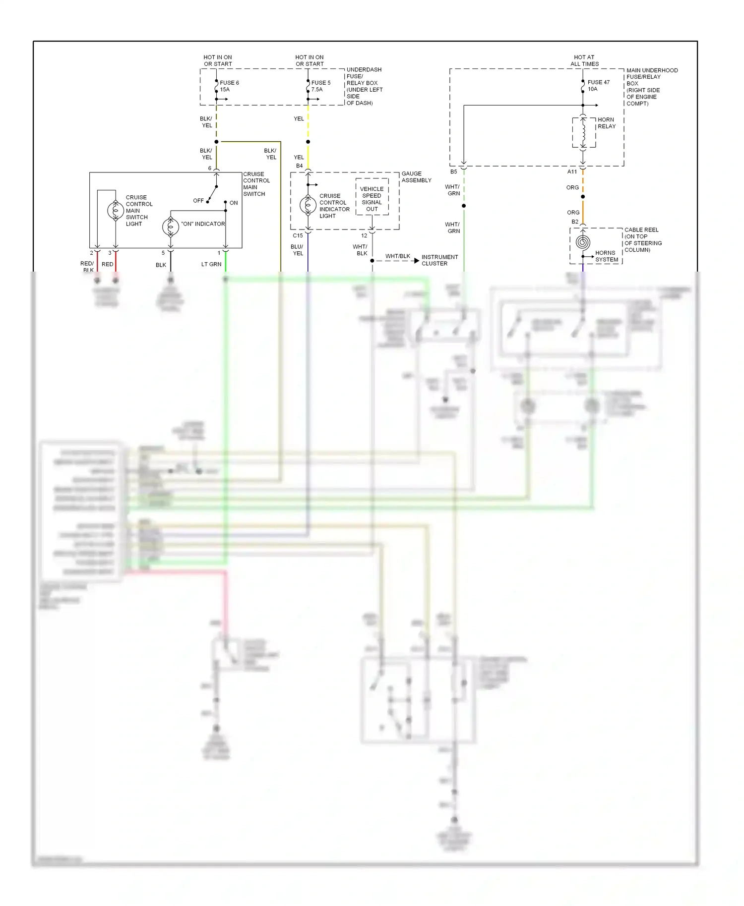 Honda S2000 AP1 (1999-2003) (behind left kick panel) wiring diagram  (3 of 21)