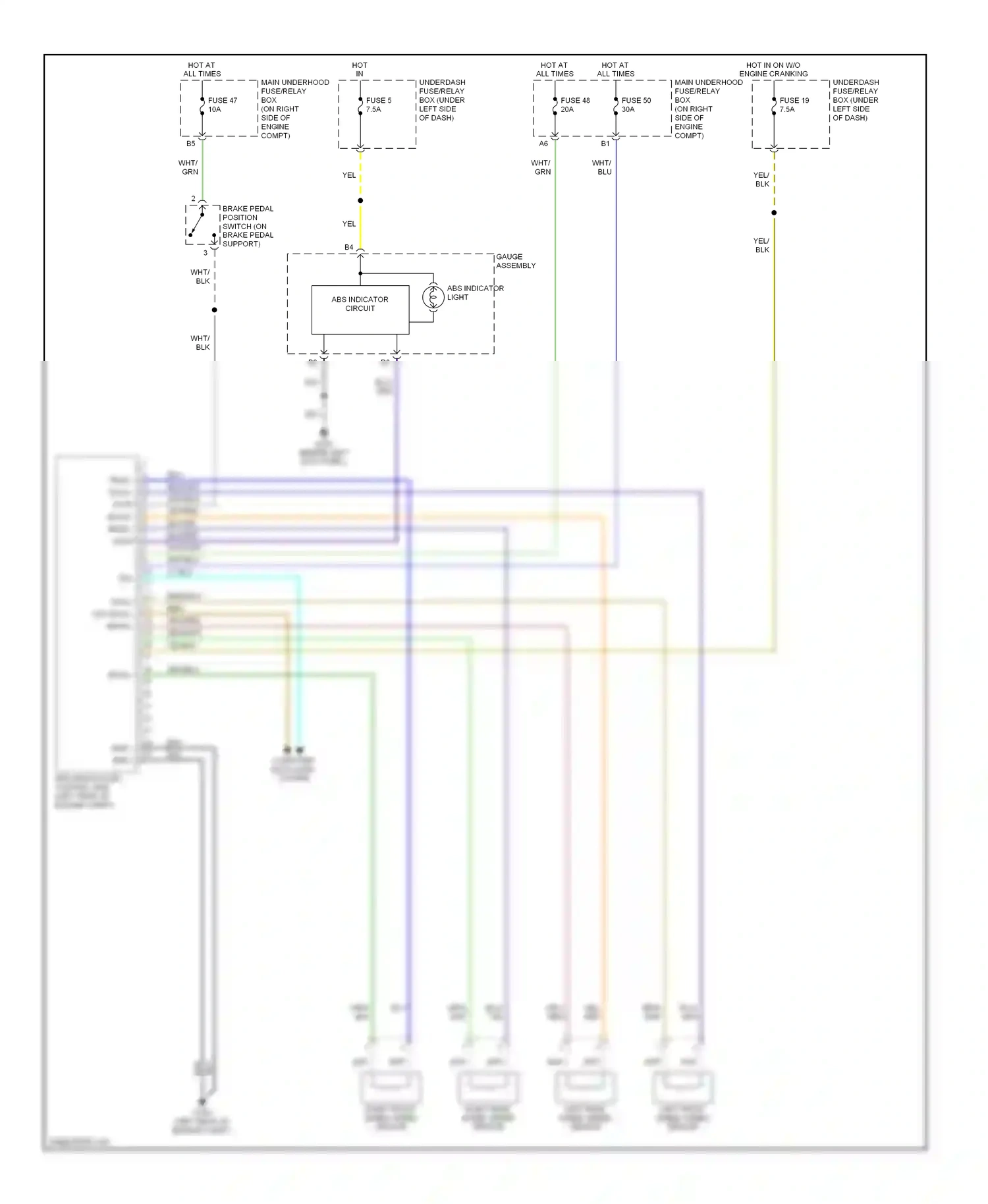 Honda S2000 AP1 (1999-2003) (behind left kick panel) wiring diagram  (1 of 21)