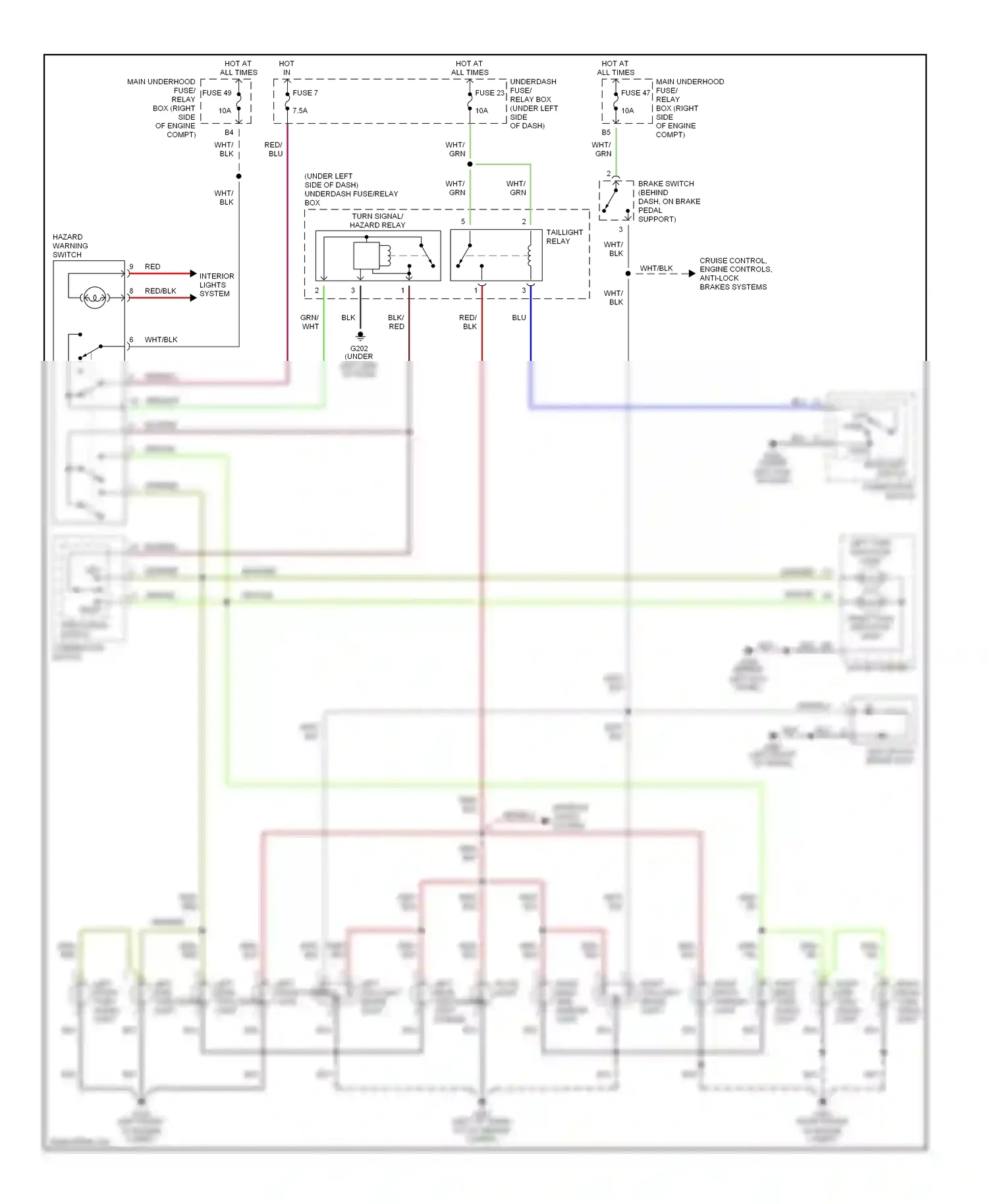 Honda S2000 AP1 (1999-2003) (behind left kick panel) wiring diagram  (4 of 21)