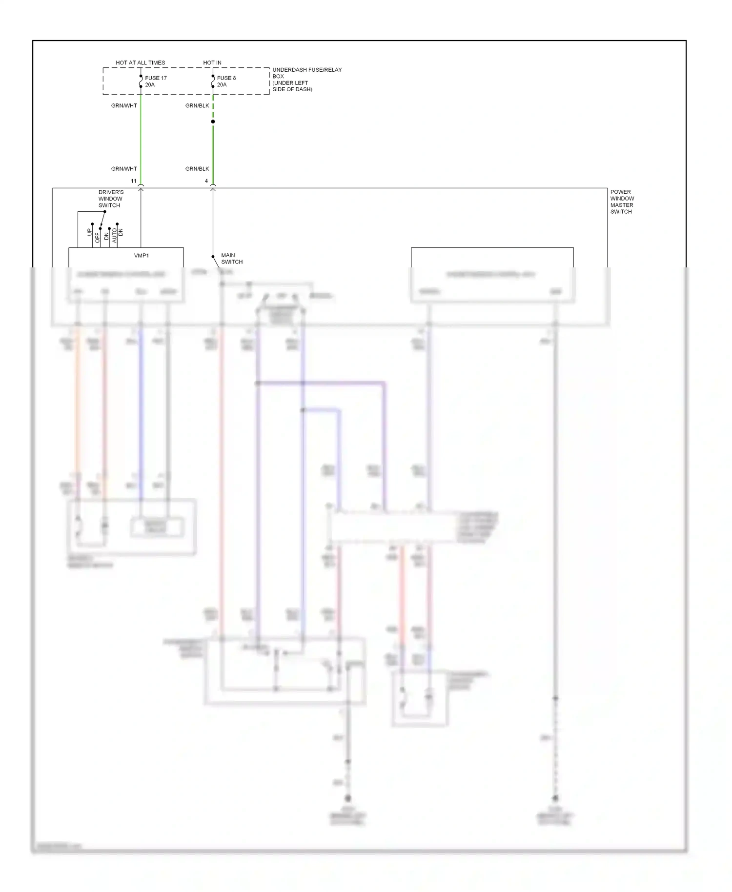 Honda S2000 AP1 (1999-2003) (behind left kick panel) wiring diagram  (16 of 21)