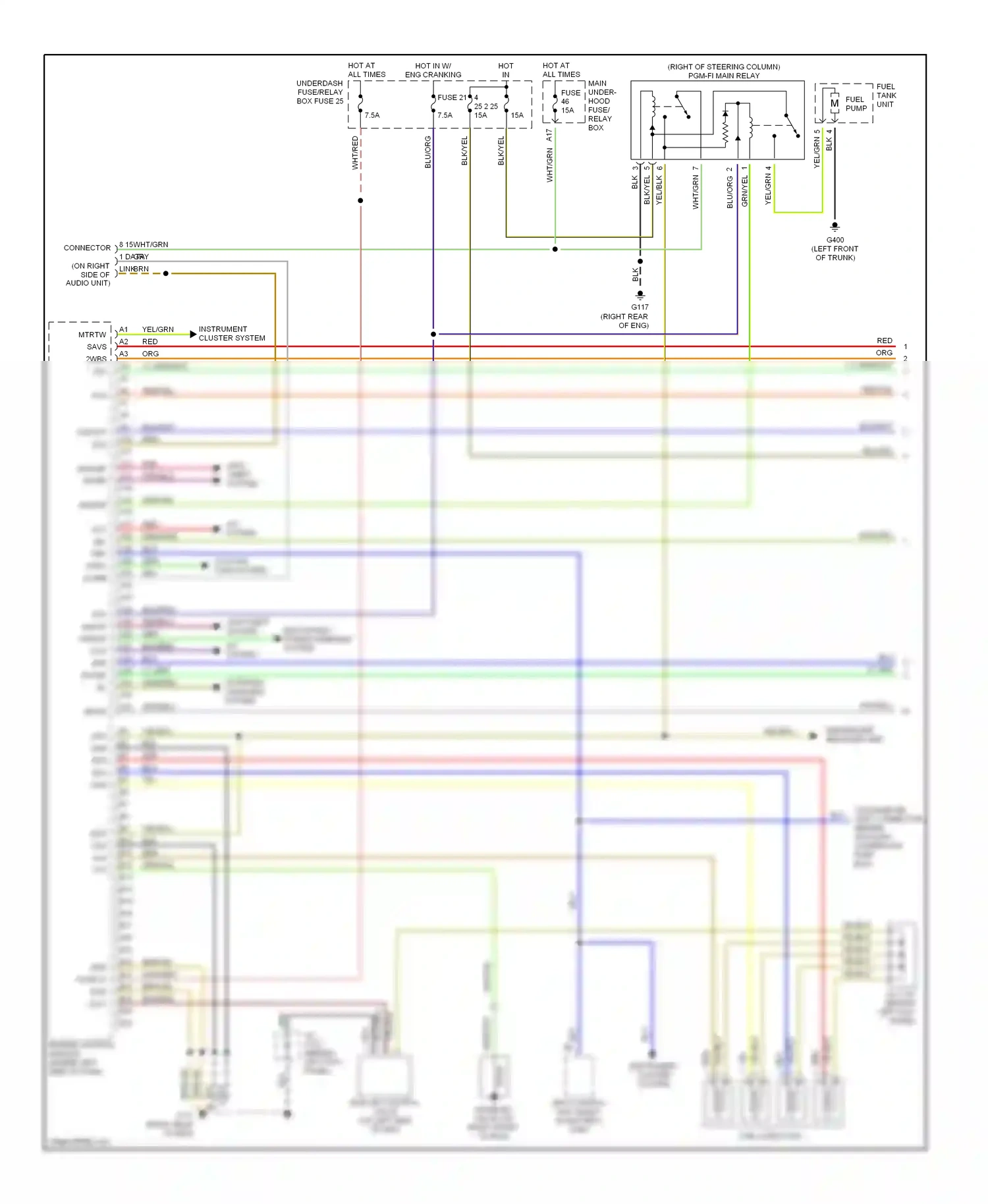 Honda S2000 AP1 (1999-2003) (behind left kick panel) wiring diagram  (9 of 21)