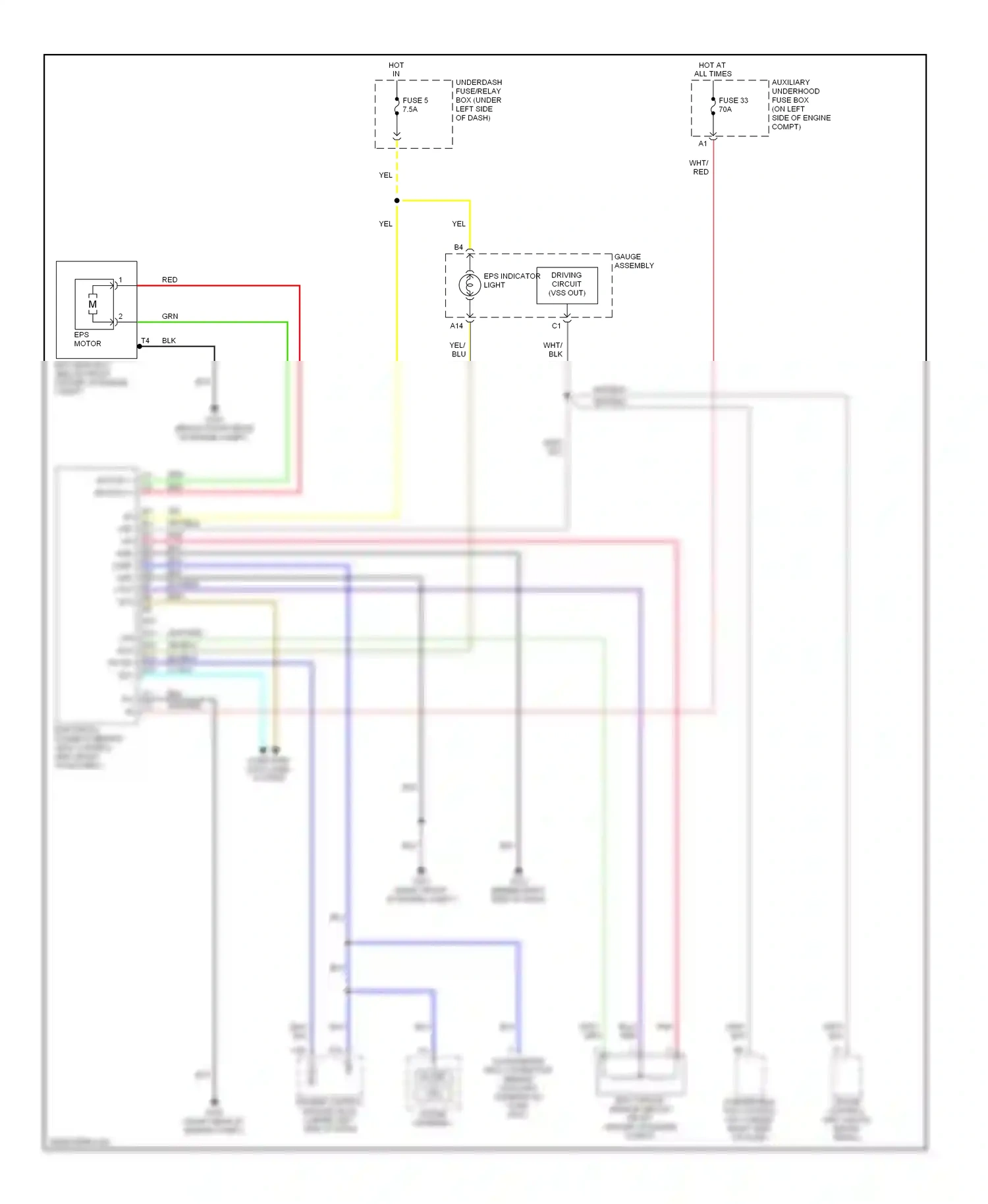 Honda S2000 AP1 (1999-2003) (below front beam in engine compt) wiring diagram  (1 of 2)