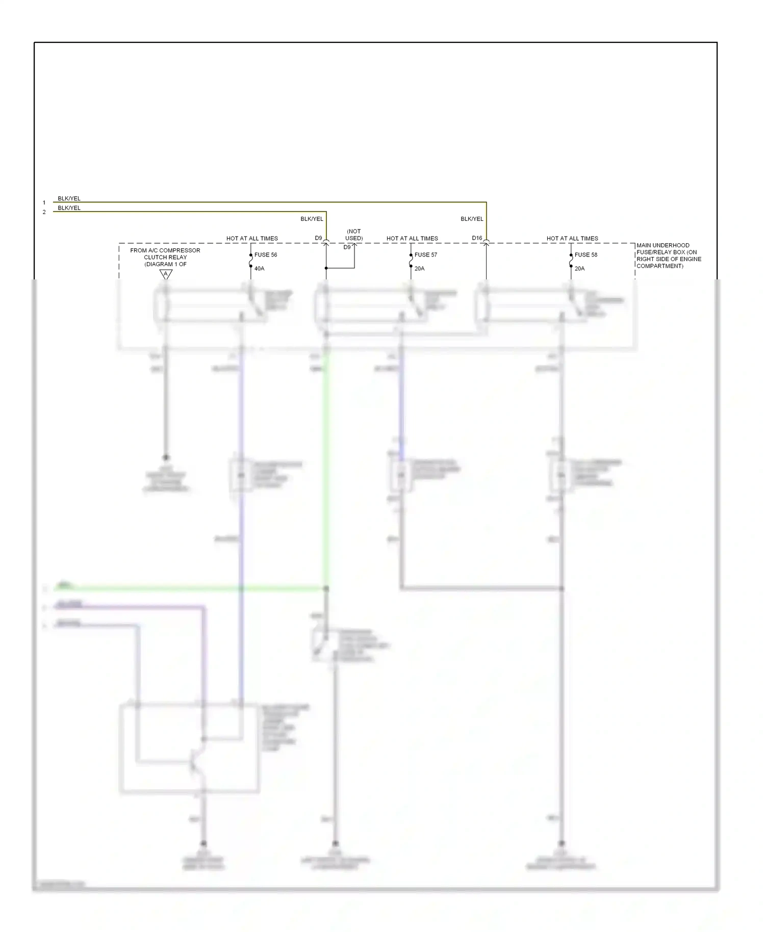 Honda S2000 AP1 (1999-2003) blu/yel wiring diagram  (6 of 7)