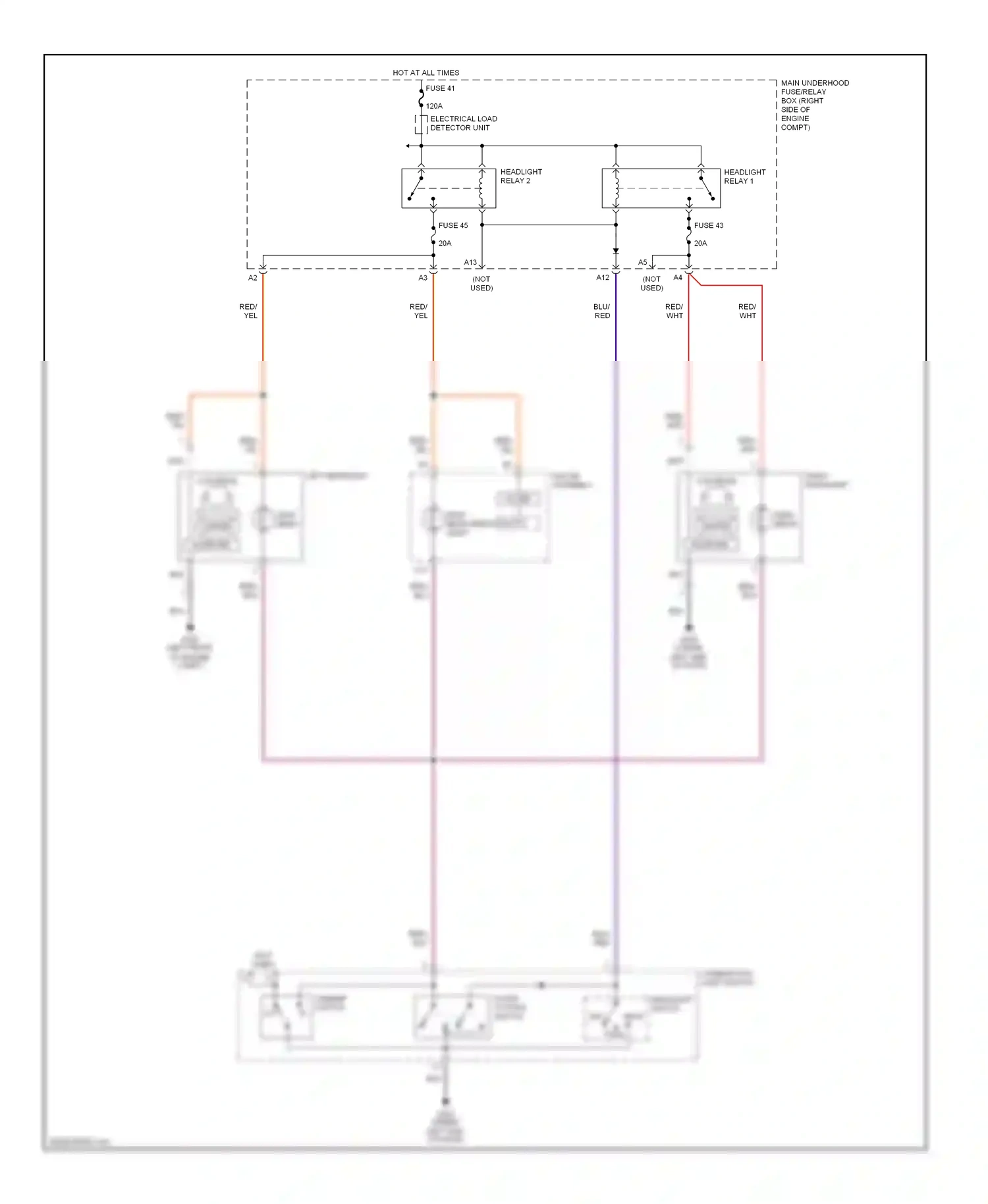 Honda S2000 AP1 (1999-2003) headlight relay 2 wiring diagram  (2 of 3)