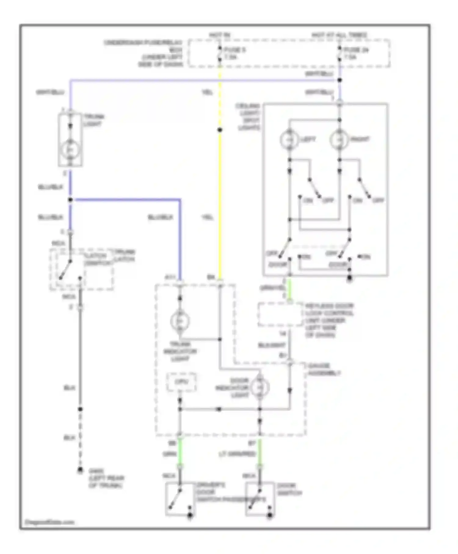 Wiring diagram latch switch for Honda S2000 AP1 (1999-2003) (1 of 2)