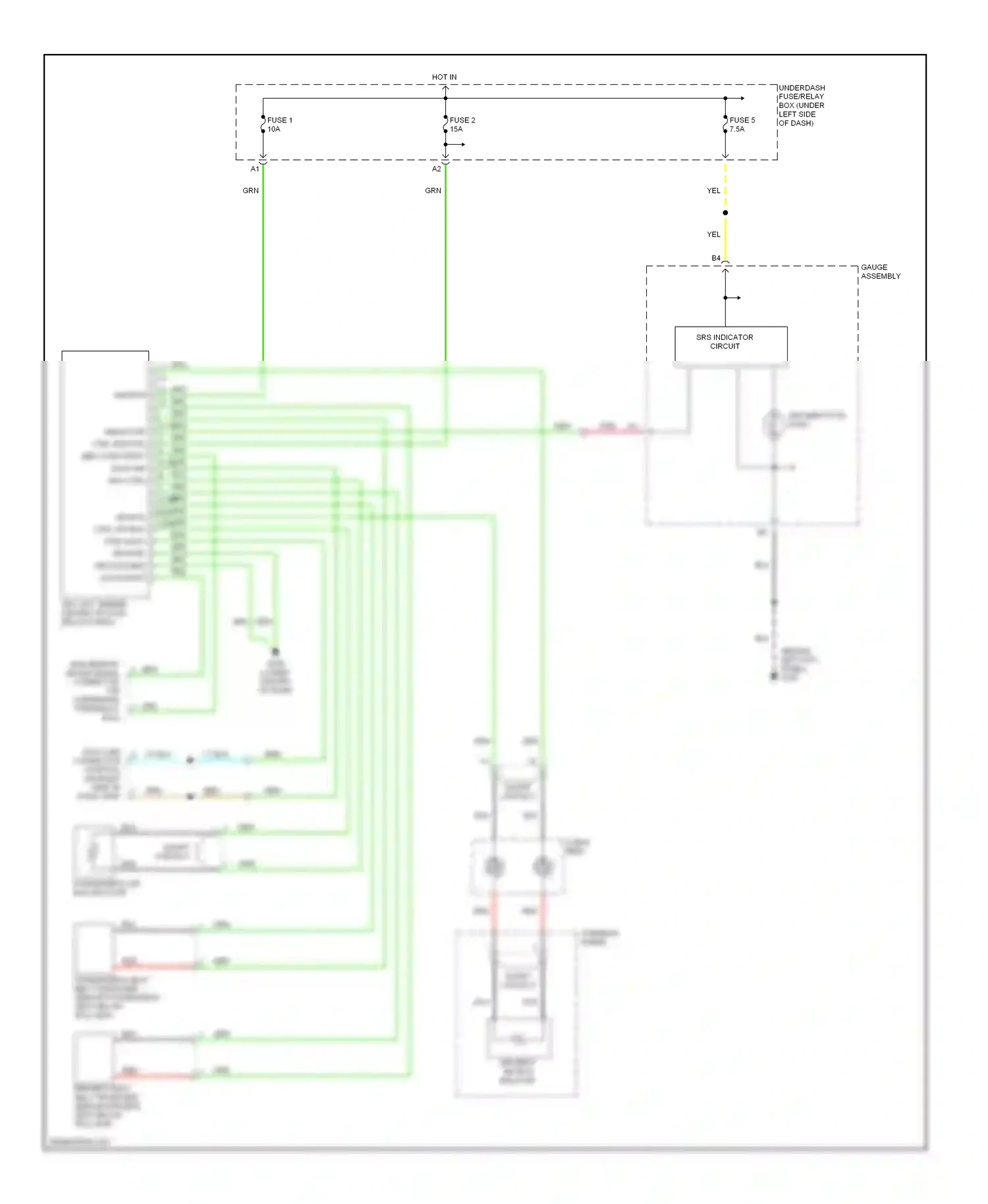 Honda S2000 AP1 (1999-2003) srs indicator circuit wiring diagram  (1 of 1)