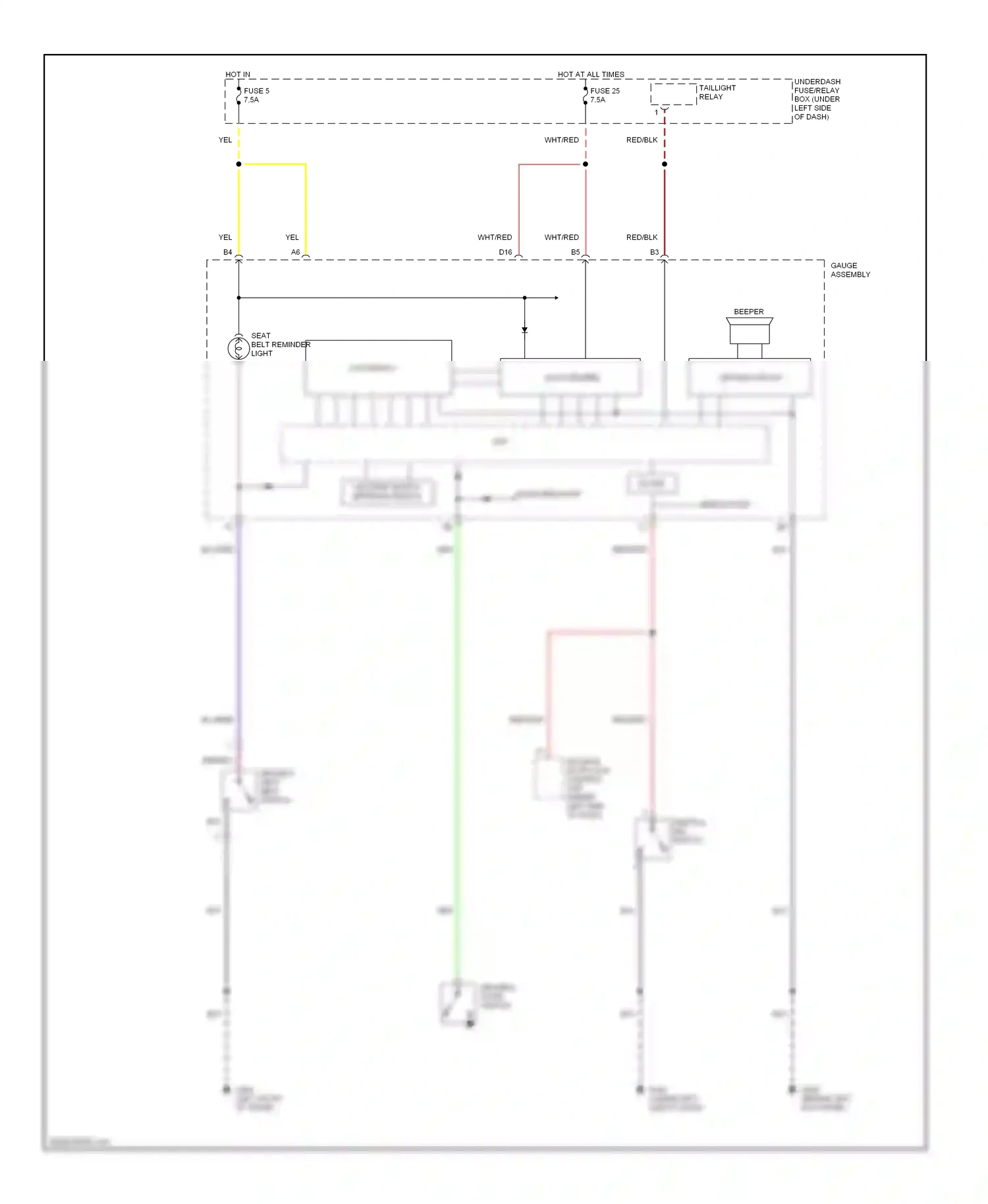 Honda S2000 AP1 (1999-2003) voltage feed wiring diagram  (1 of 1)