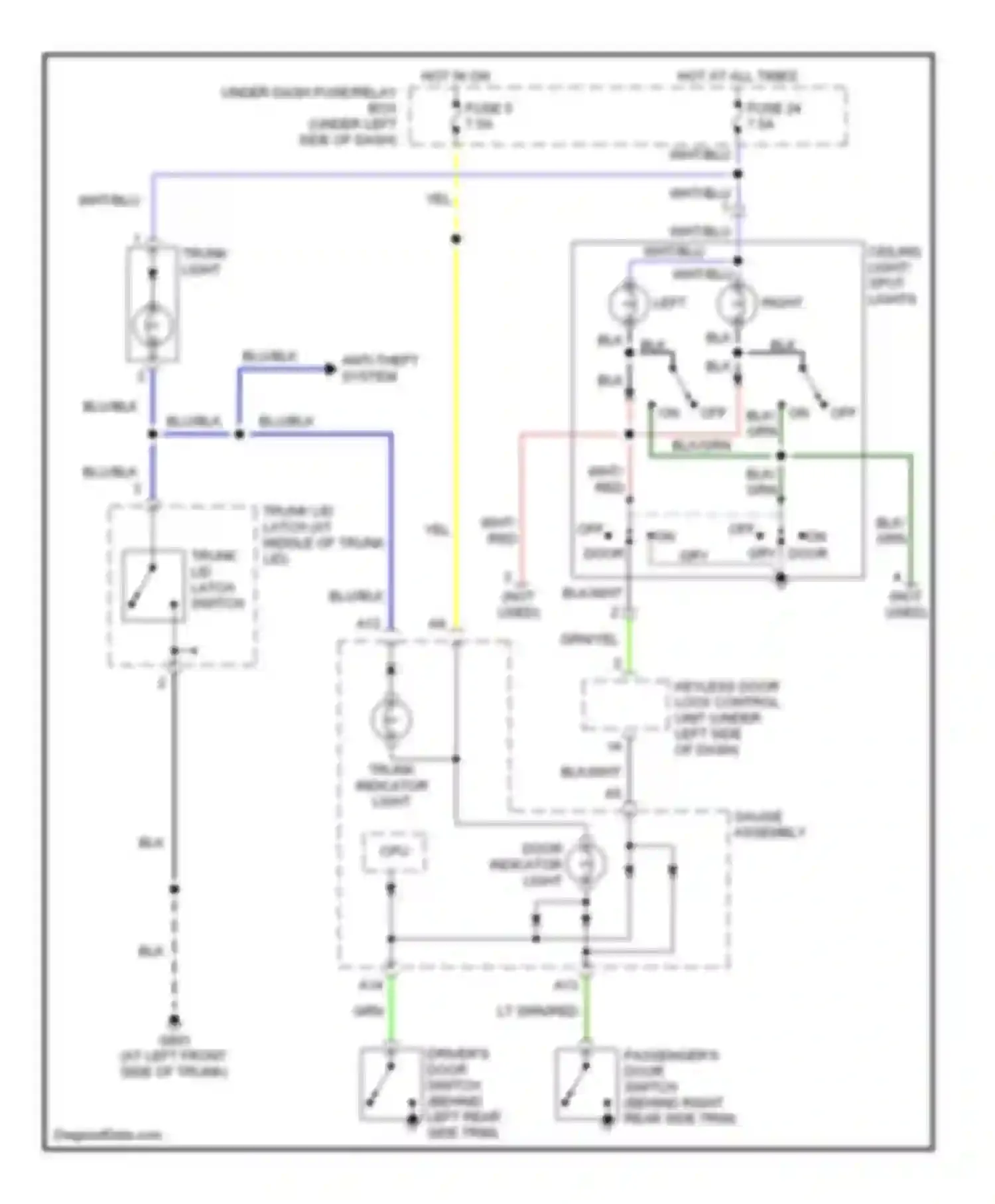 Wiring diagram door indicator light cpu for Honda S2000 AP2 facelift (2003-2009)
