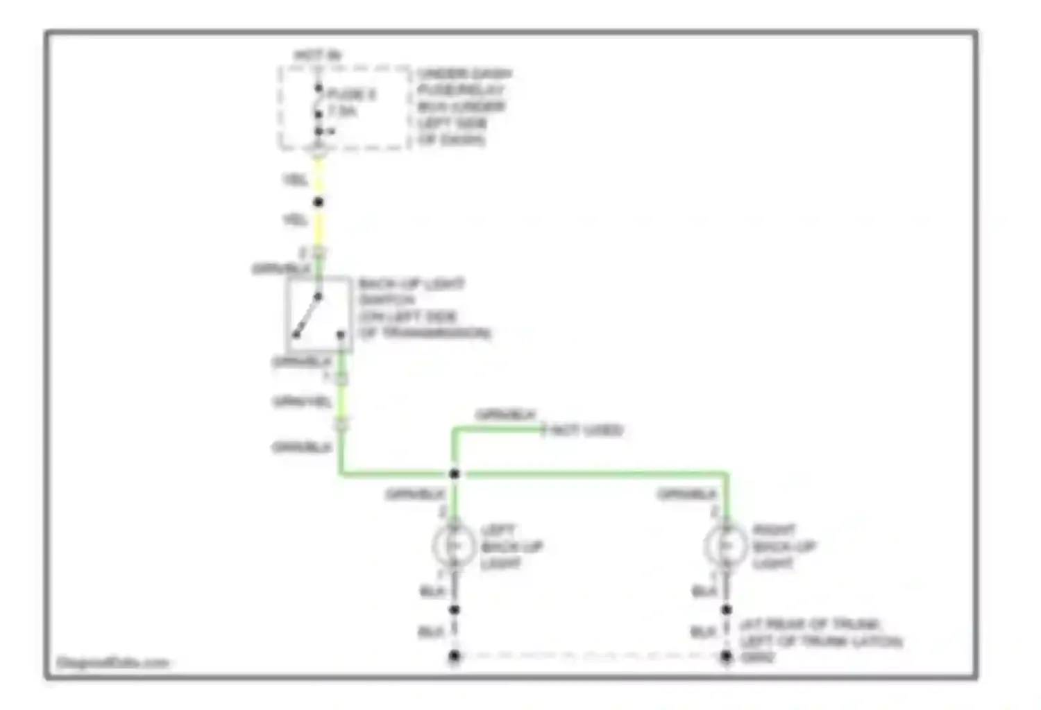 Wiring diagram left back-up light for Honda S2000 AP2 facelift (2003-2009)