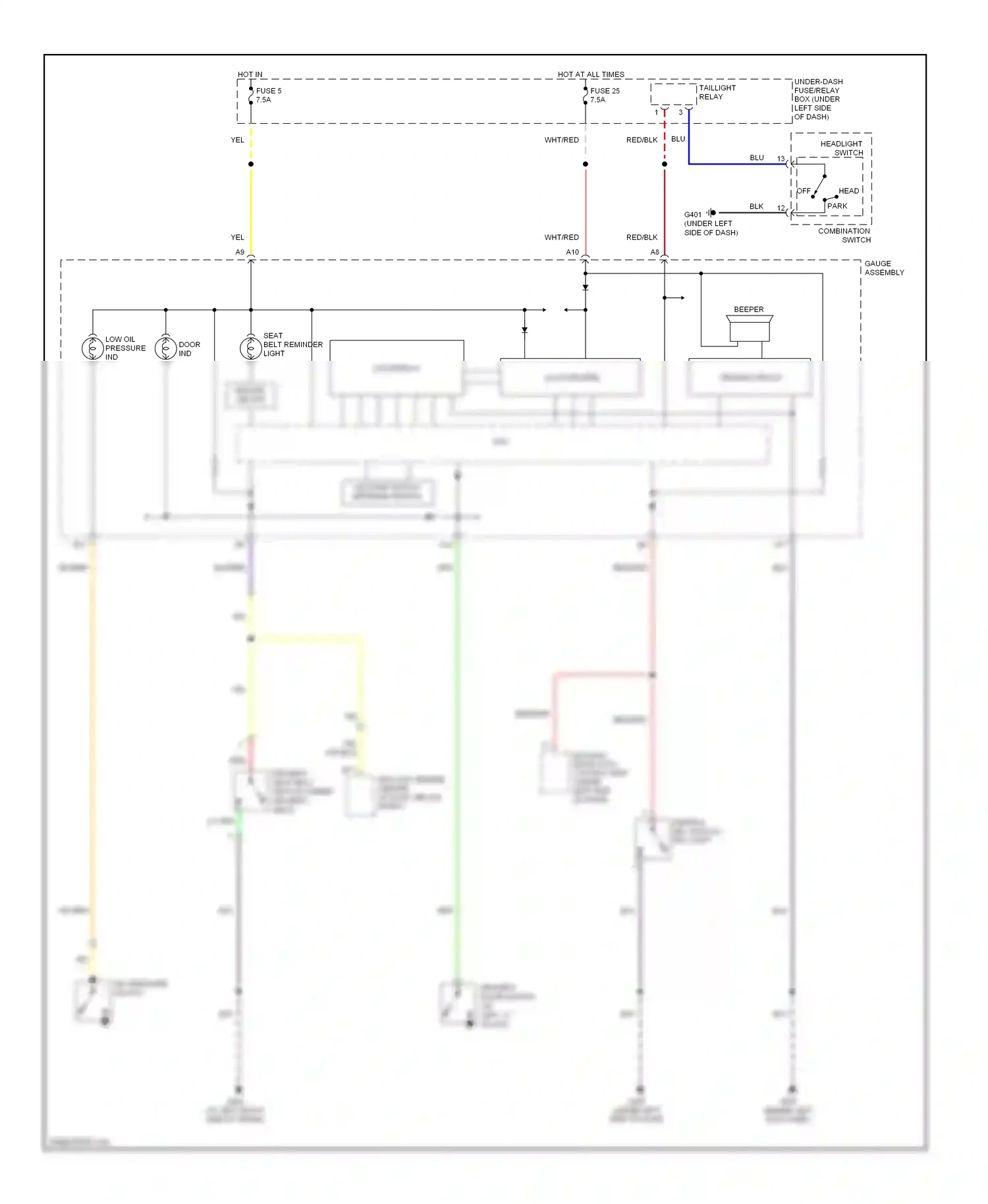 Honda S2000 AP2 facelift (2003-2009) off head wiring diagram  (1 of 1)