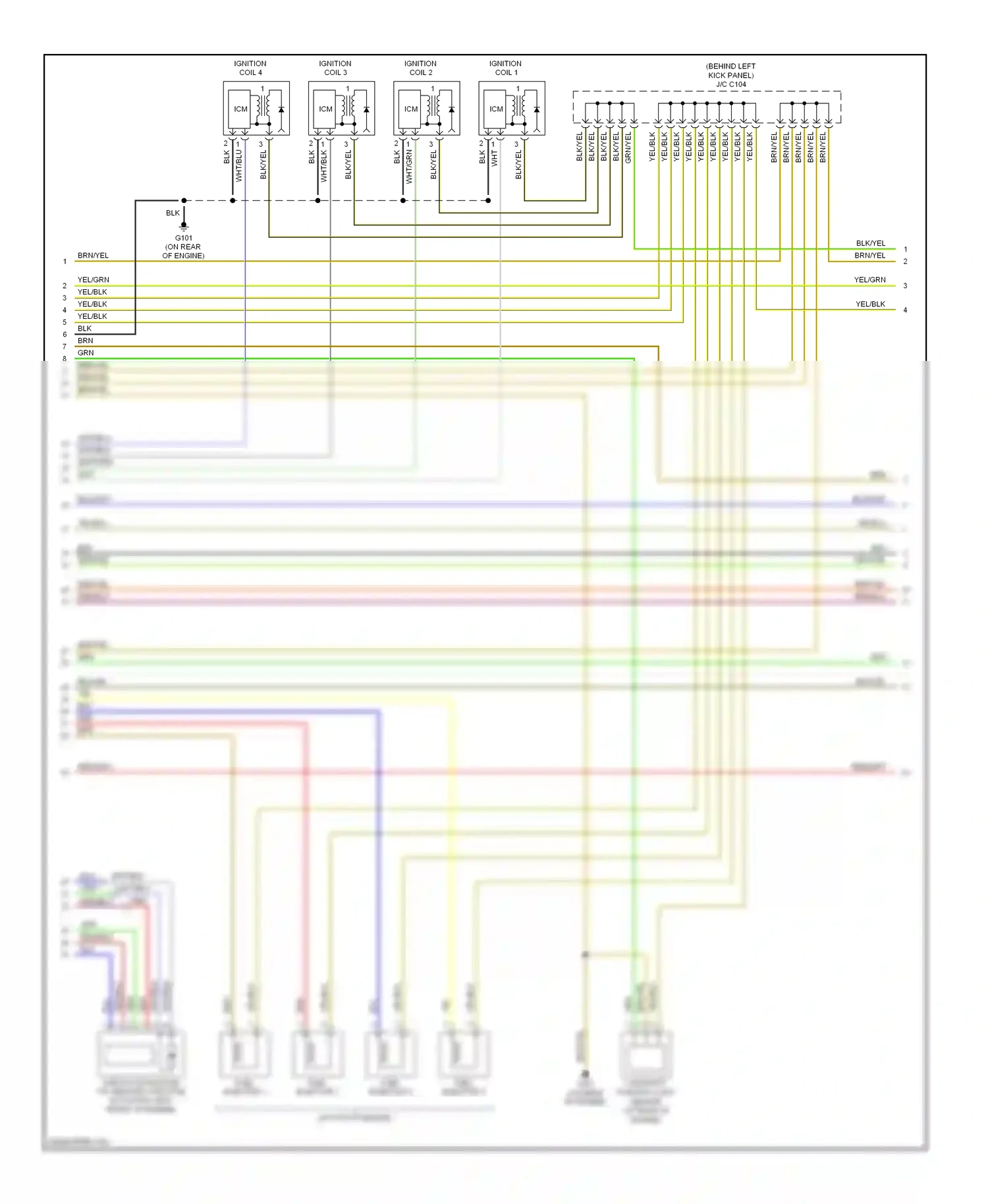 Honda S2000 I (2004-2009) ignition coil 1 wiring diagram  (2 of 2)
