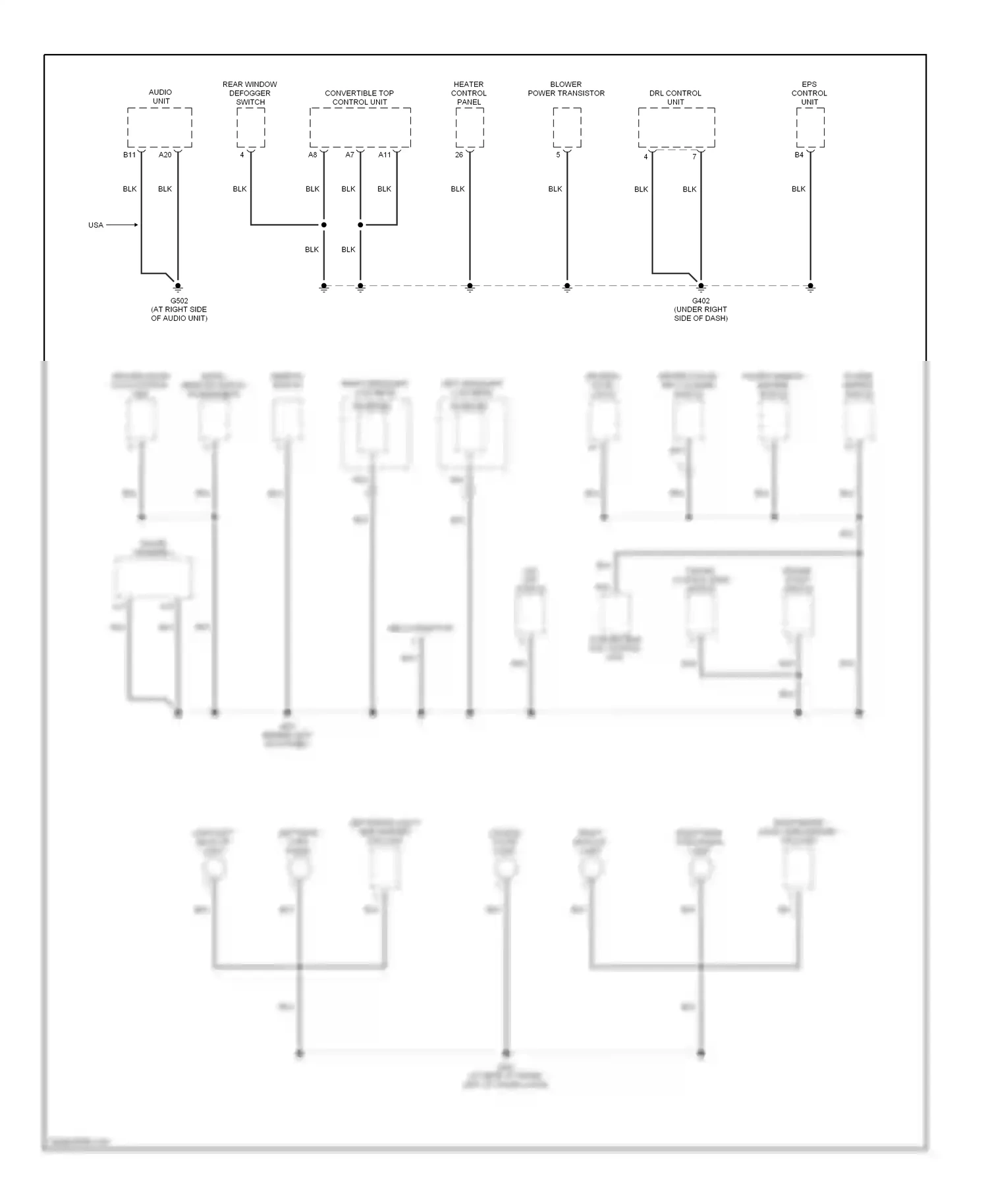 Honda S2000 I (2004-2009) license plate light right back-up light wiring diagram  (1 of 1)