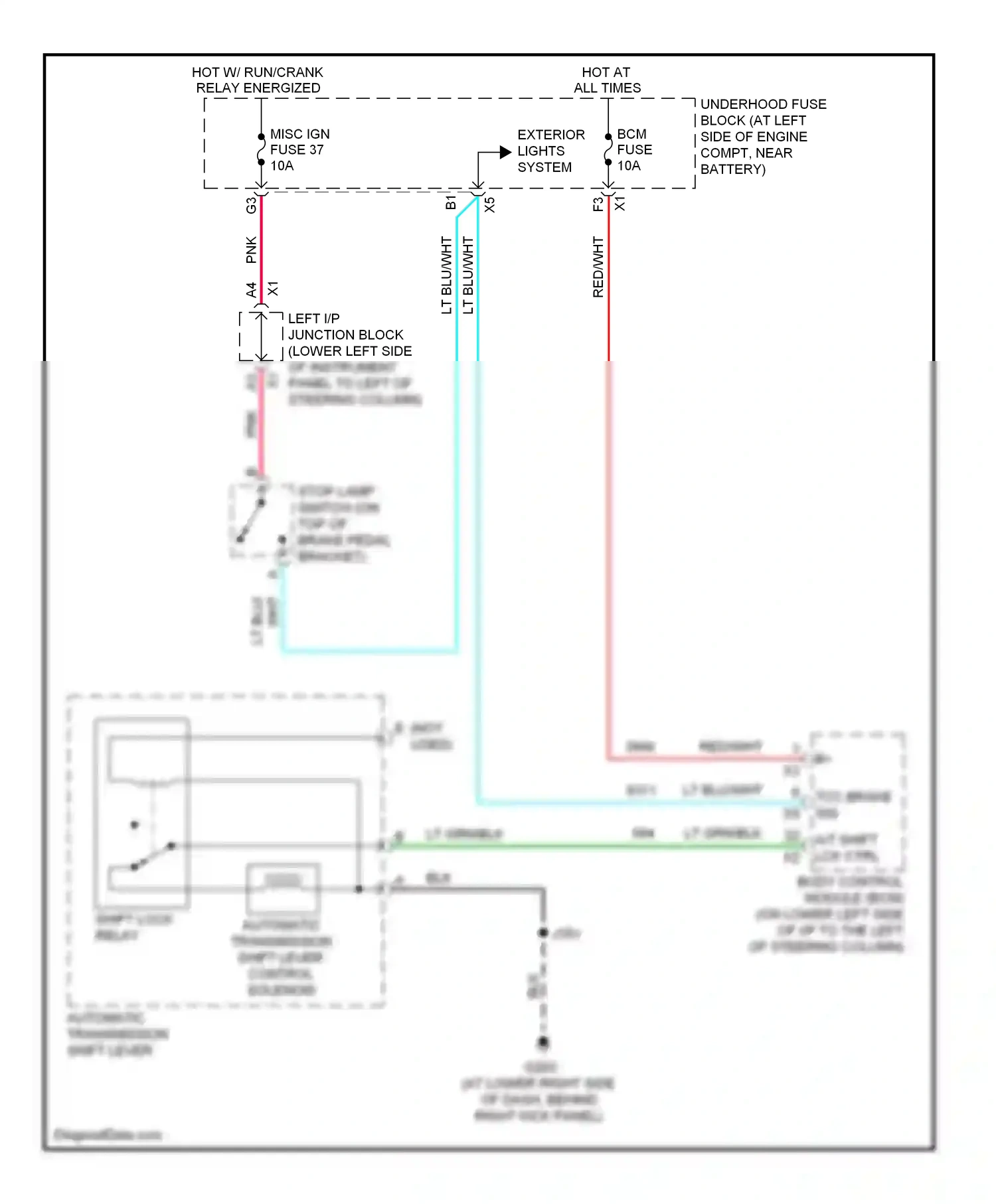 Wiring diagram automatic transmission shift lever for Hummer H2 I facelift (2007-2009) (3 of 3)