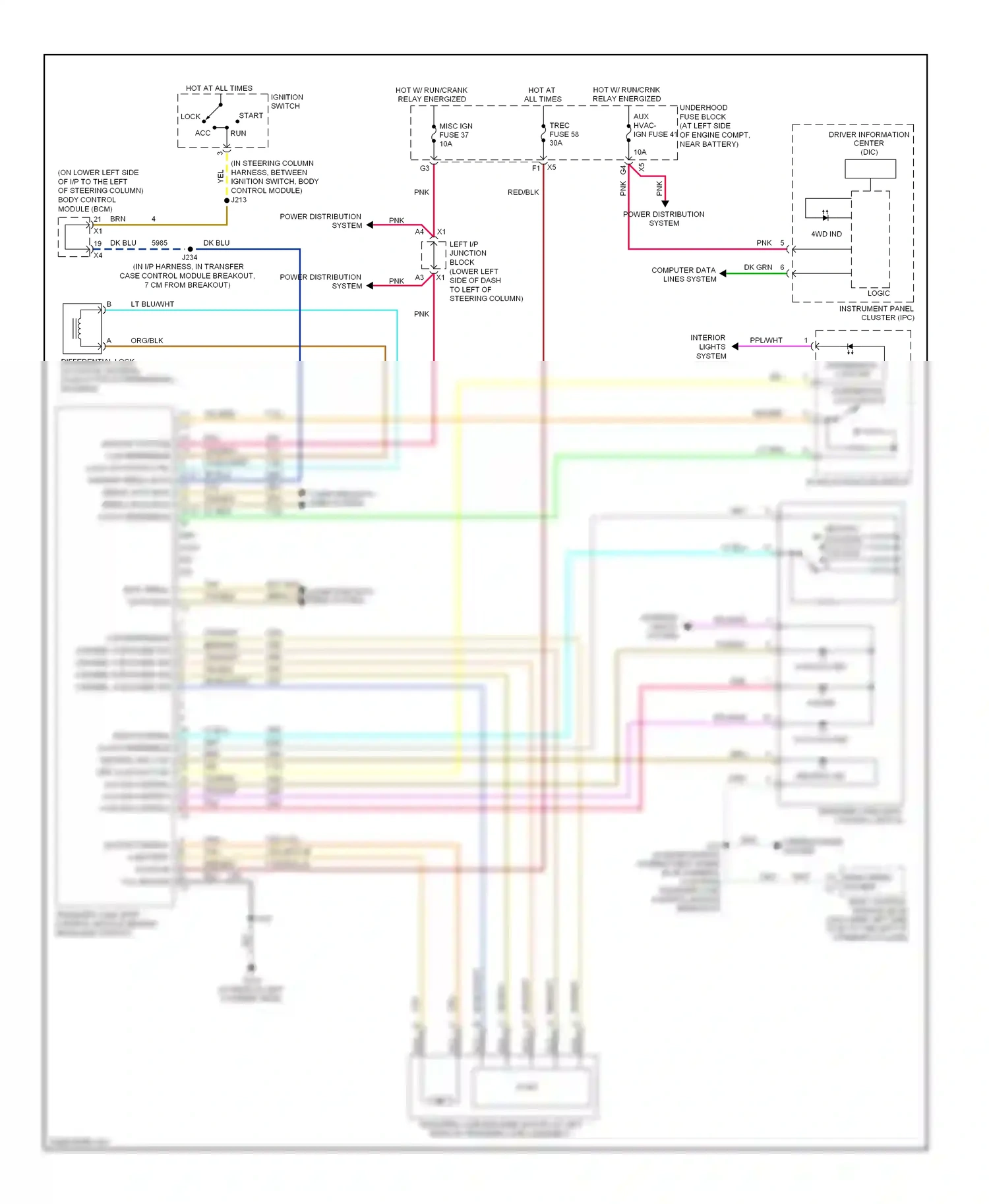 Wiring diagram differential lock ind for Hummer H2 I facelift (2007-2009) (1 of 1)