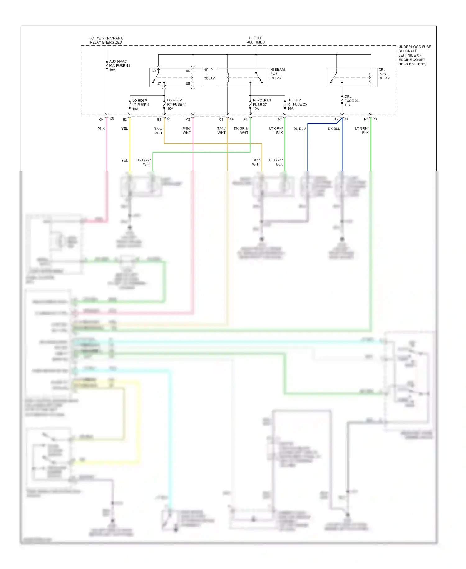 Wiring diagram headlamp, panel dimmer switch for Hummer H2 I facelift (2007-2009) (3 of 6)