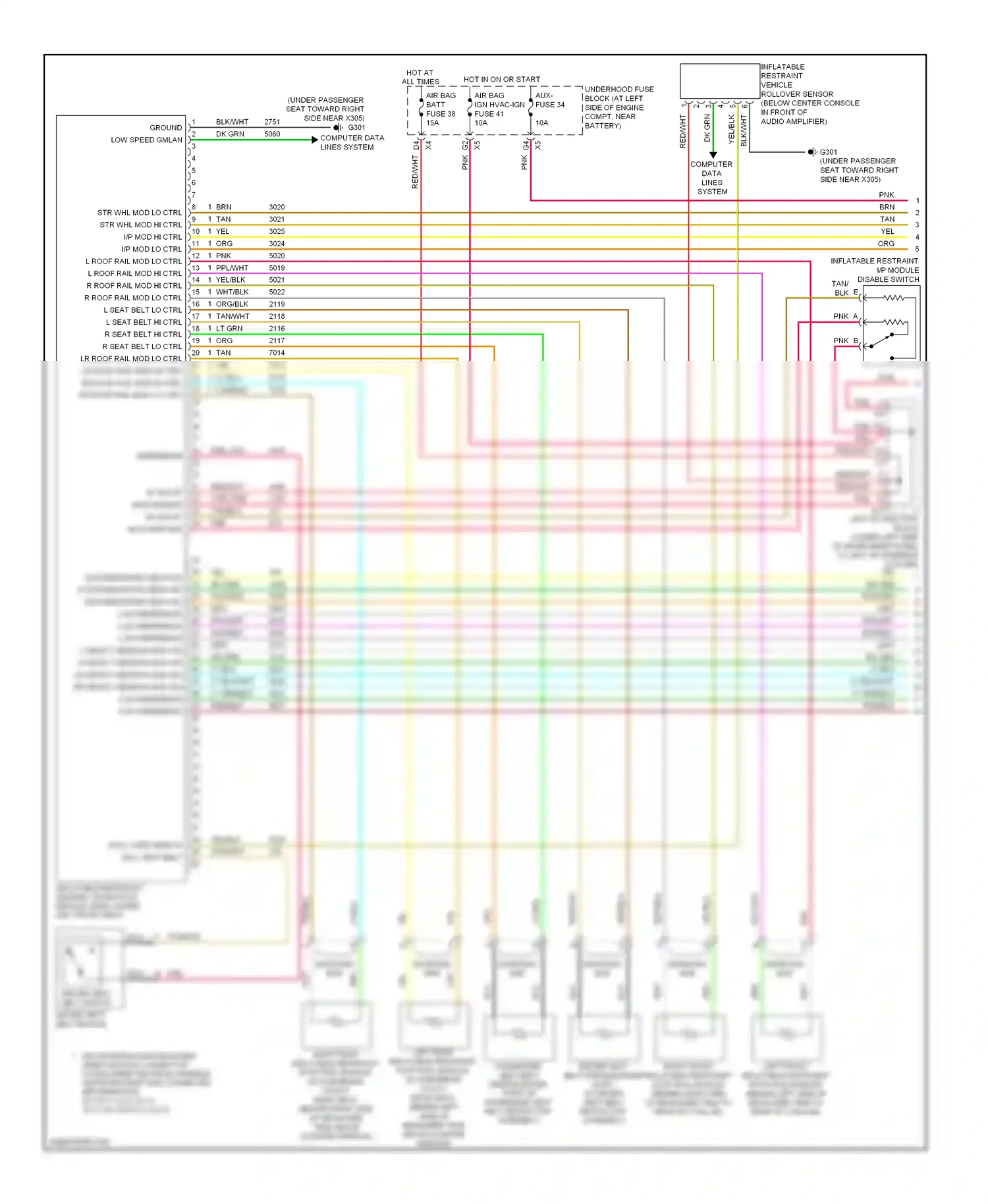 Wiring diagram inflatable restraint i/p module for Hummer H2 I facelift (2007-2009) (1 of 1)