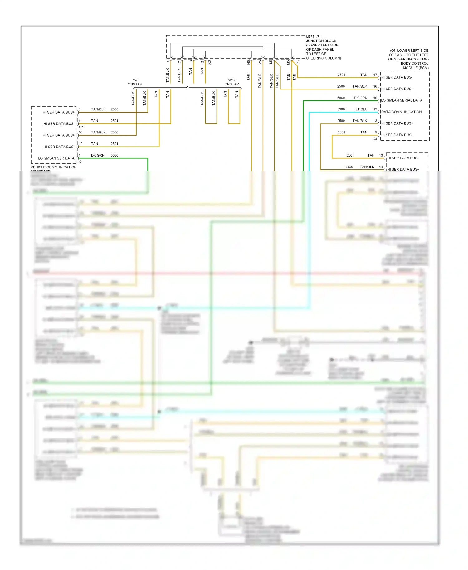 Wiring diagram ser data comm for Hummer H2 I facelift (2007-2009) (1 of 1)