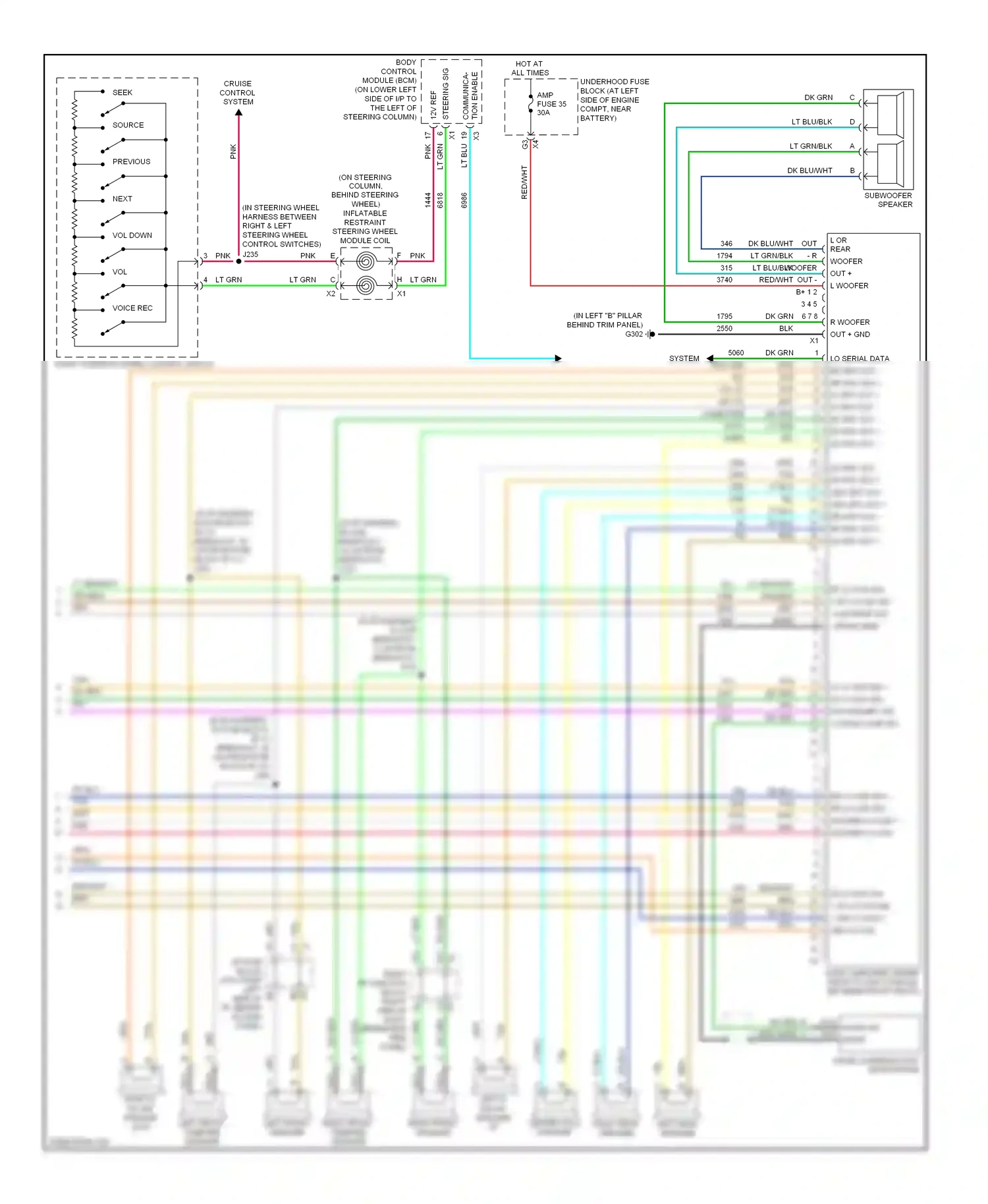 Hummer H2 I facelift (2007-2009) source wiring diagram  (1 of 2)