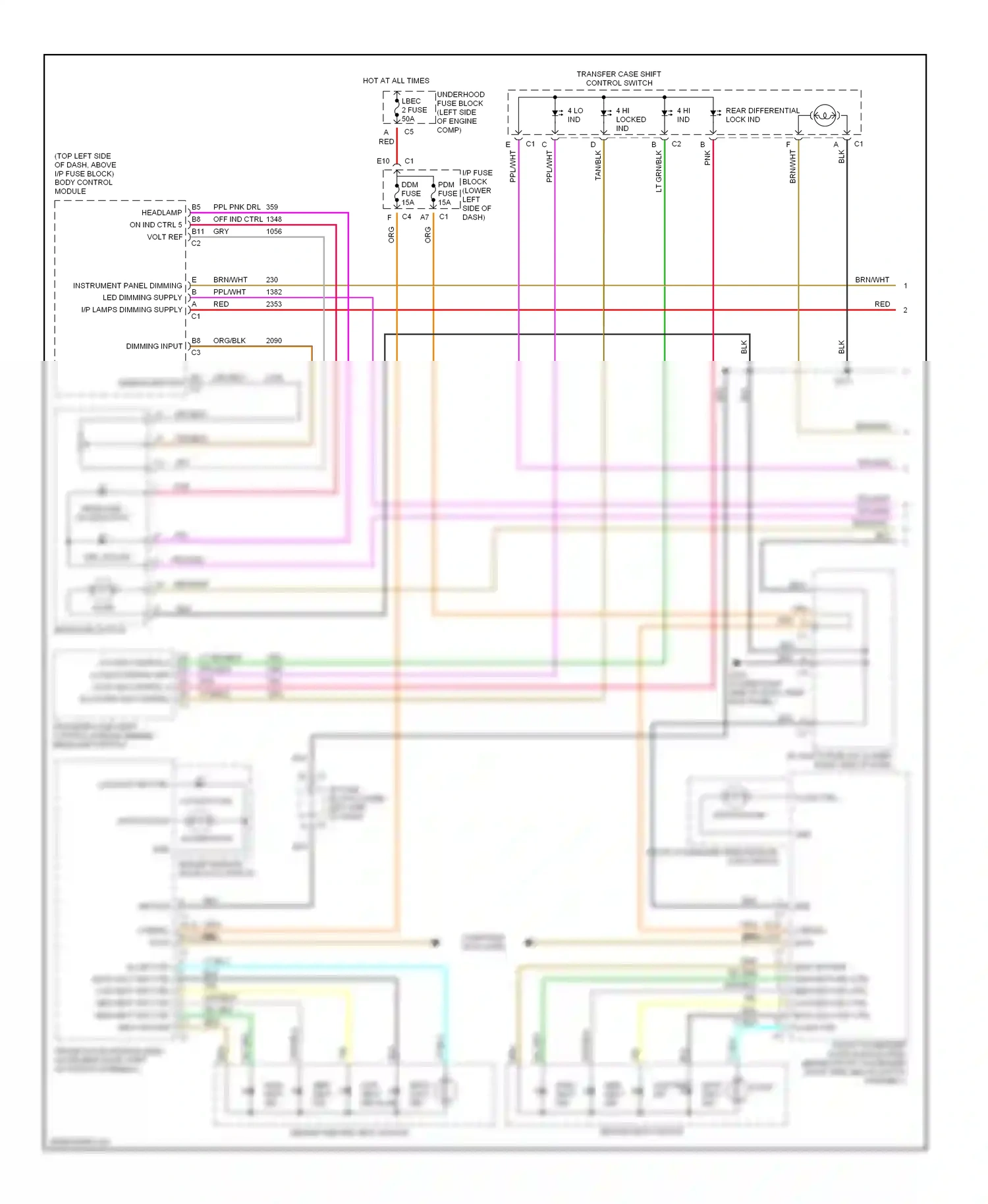 Hummer H2 I (2002-2007) front passenger window/door lock switch wiring diagram  (1 of 1)