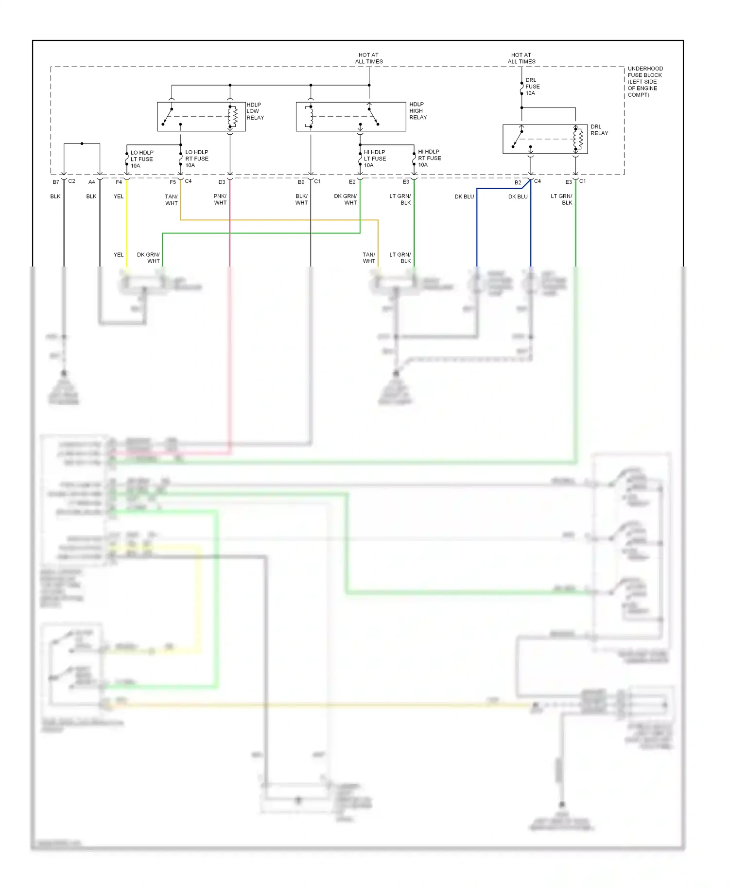 Hummer H2 I (2002-2007) hi/lo beam select wiring diagram  (1 of 1)