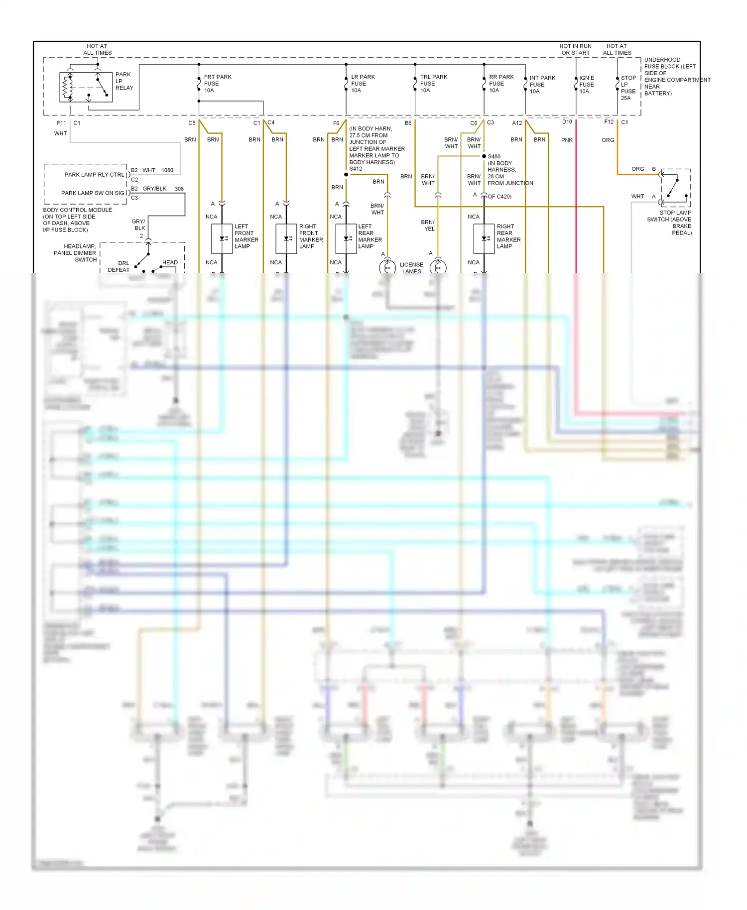 Hummer H2 I (2002-2007) instrument panel cluster wiring diagram  (4 of 15)