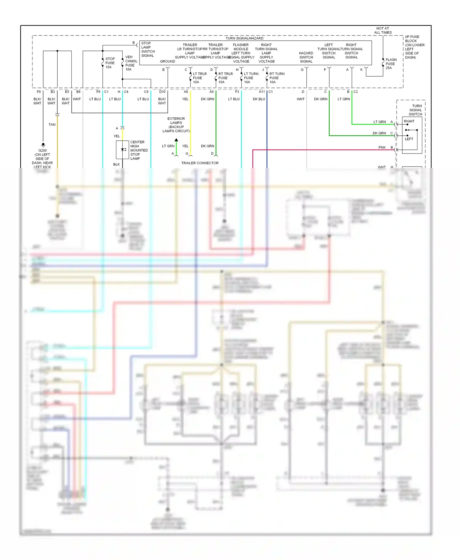 Hummer H2 I (2002-2007) left front clearance lamp wiring diagram  (1 of 2)