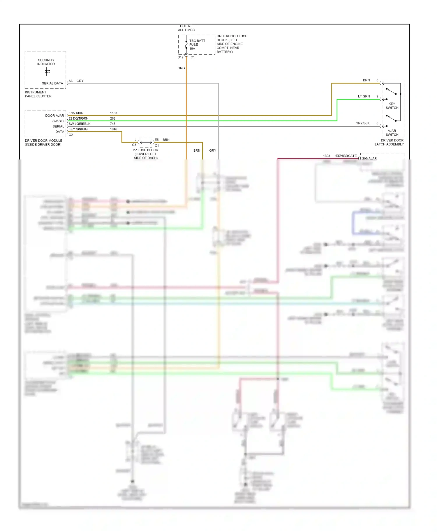 Hummer H2 I (2002-2007) left liftgate ajar switch wiring diagram  (2 of 4)
