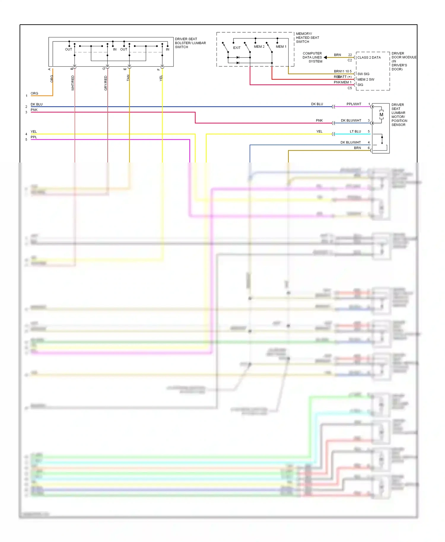 Hummer H2 I (2002-2007) memory/ heated seat switch wiring diagram  (1 of 2)
