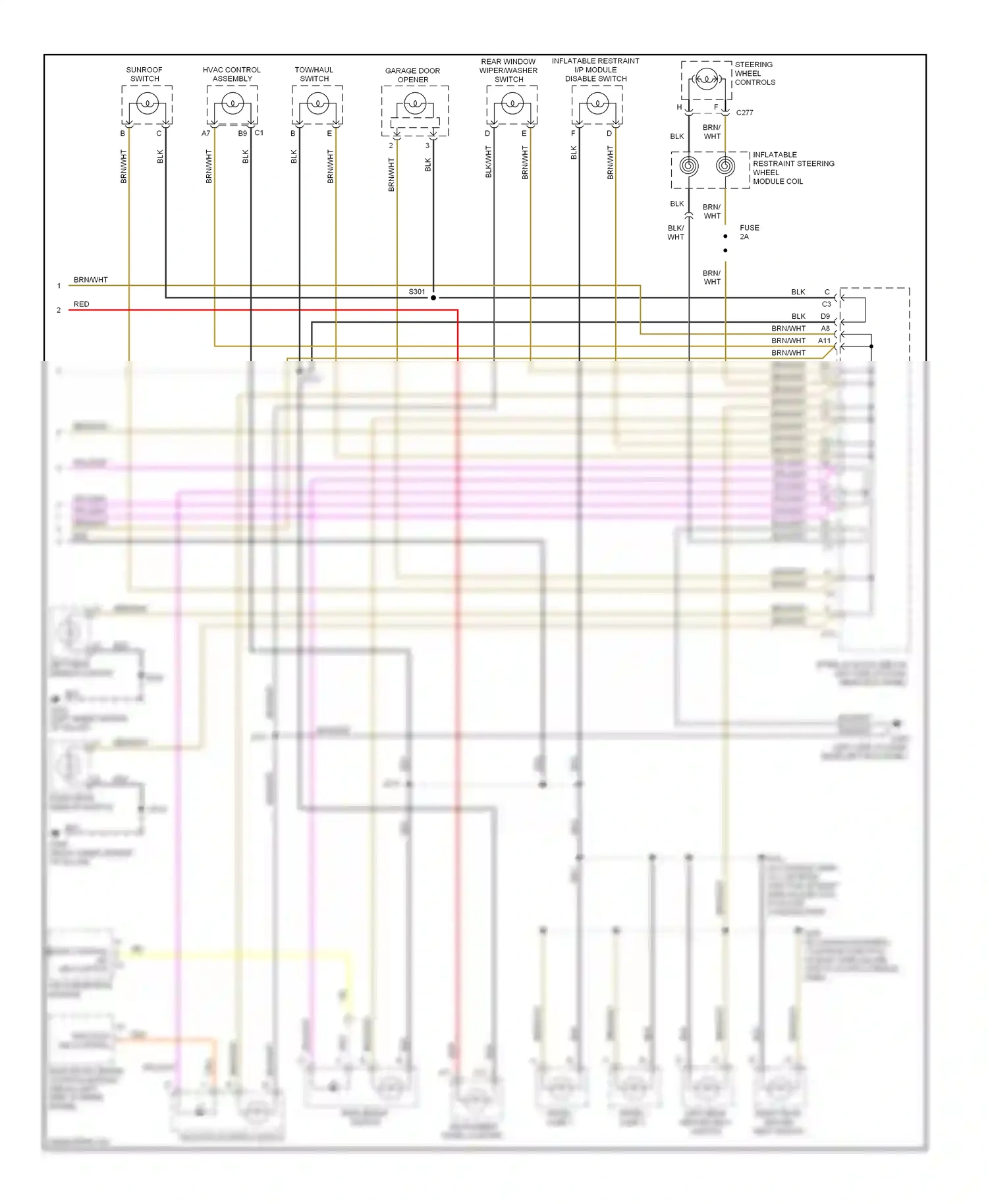 Hummer H2 I (2002-2007) steering wheel controls wiring diagram  (1 of 1)