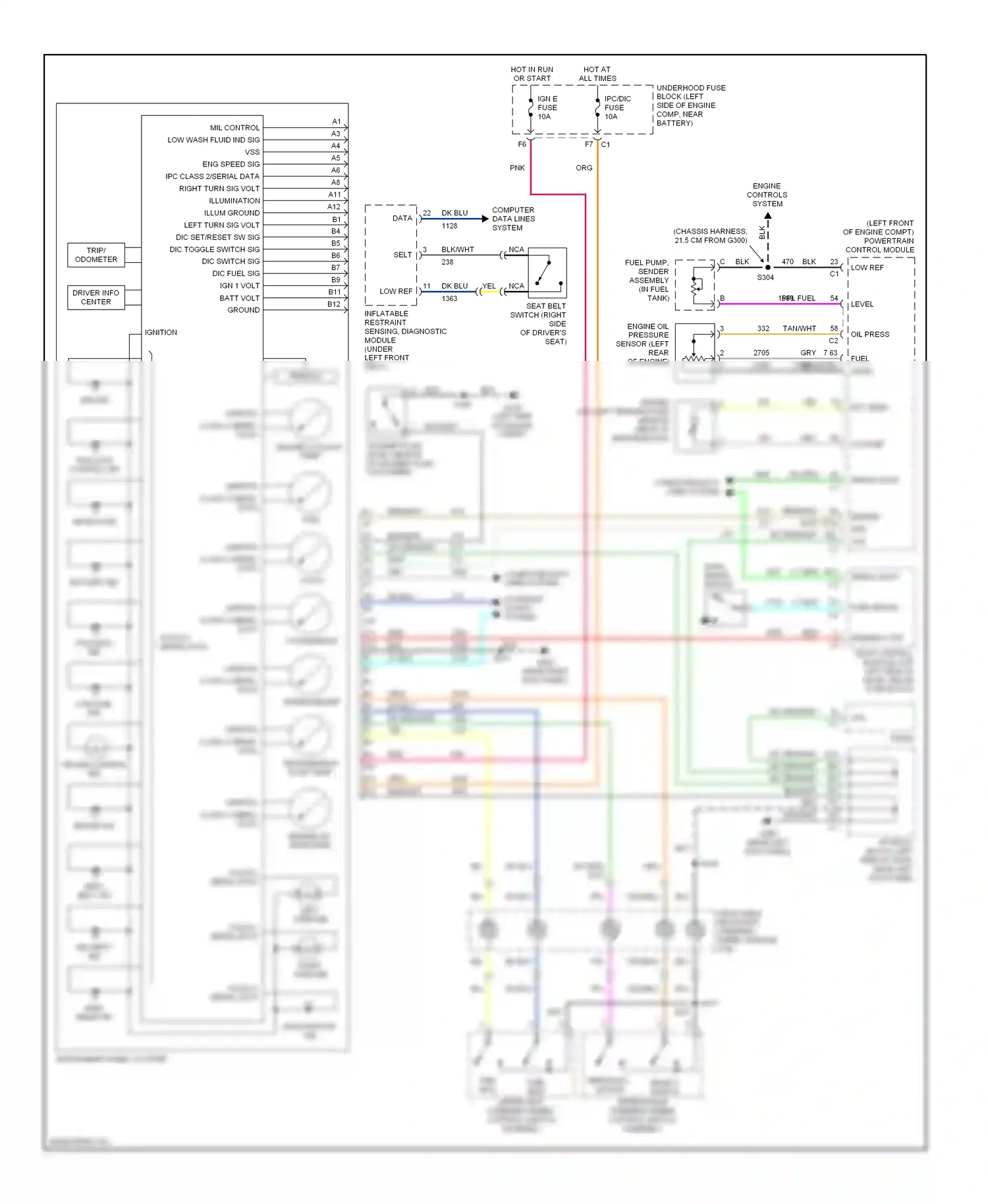 Hummer H2 I (2002-2007) upper right steering wheel control switch assembly wiring diagram  (2 of 2)