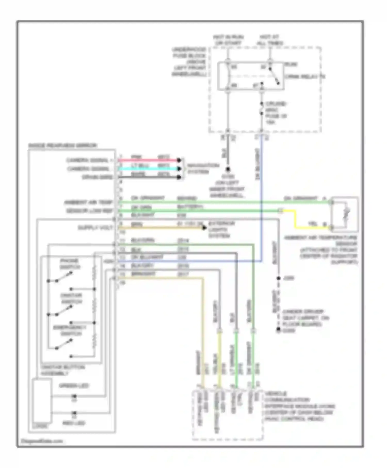 H3 Hummer I (2005-2010): Electrochromic mirror circuit