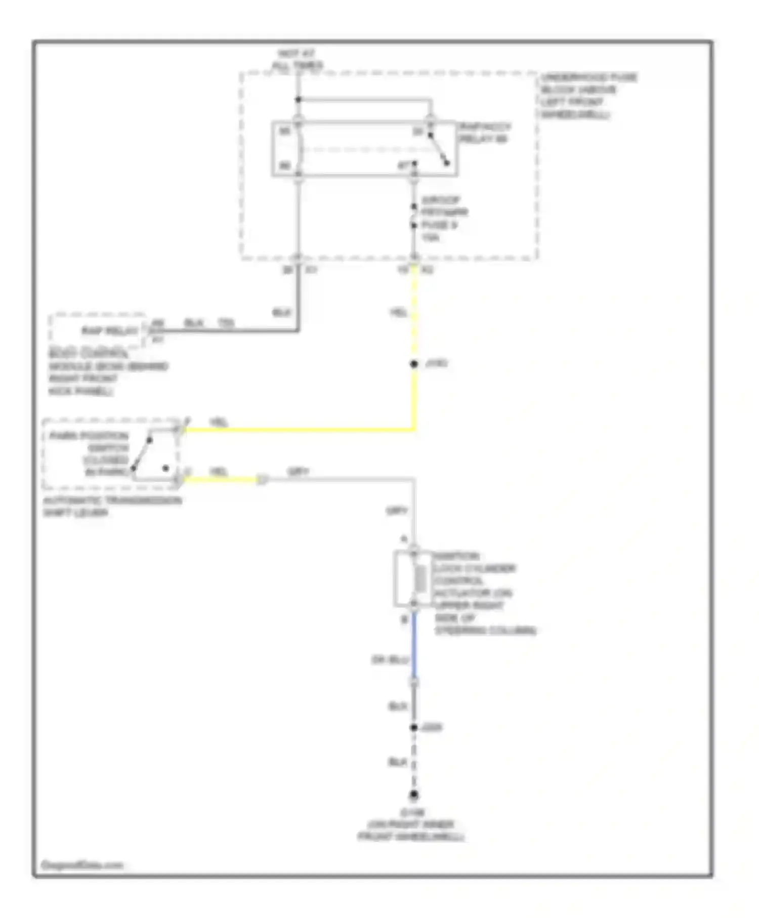H3 Hummer I (2005-2010): Ignition lock solenoid circuit