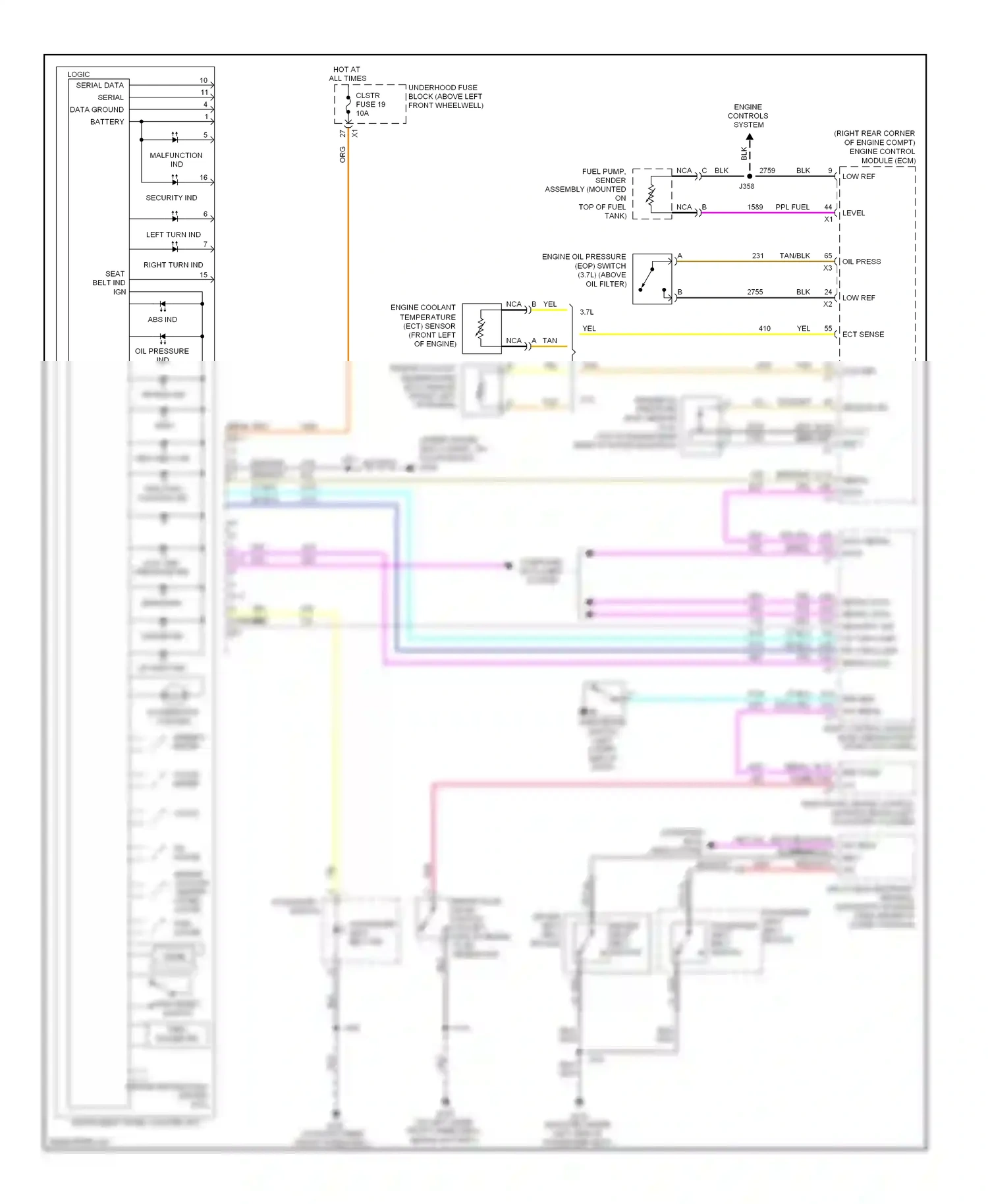Hummer H3 I (2005-2010) engine controls system wiring diagram  (1 of 1)