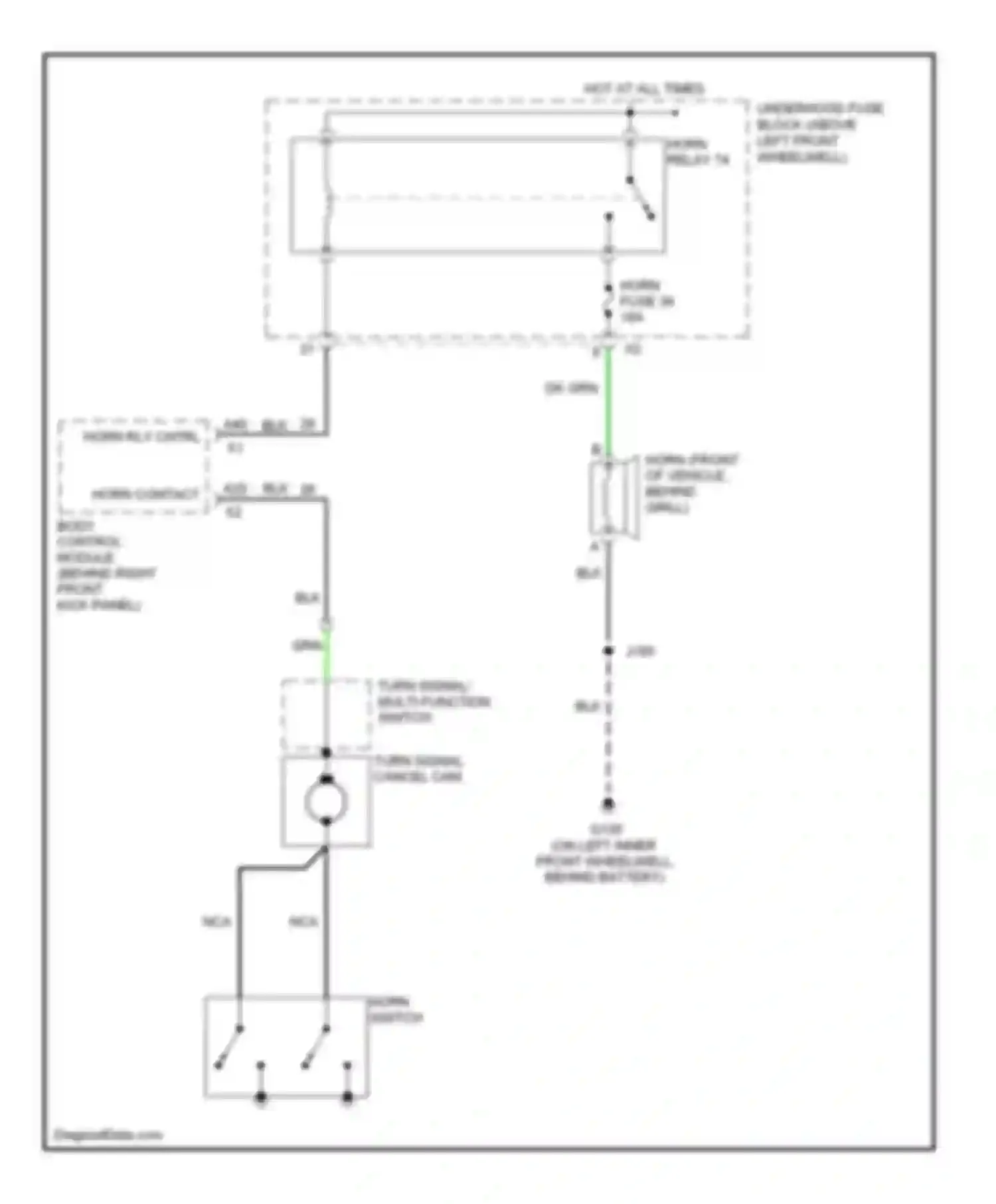 Wiring diagram horn relay 74 for Hummer H3 I (2005-2010) (1 of 2)