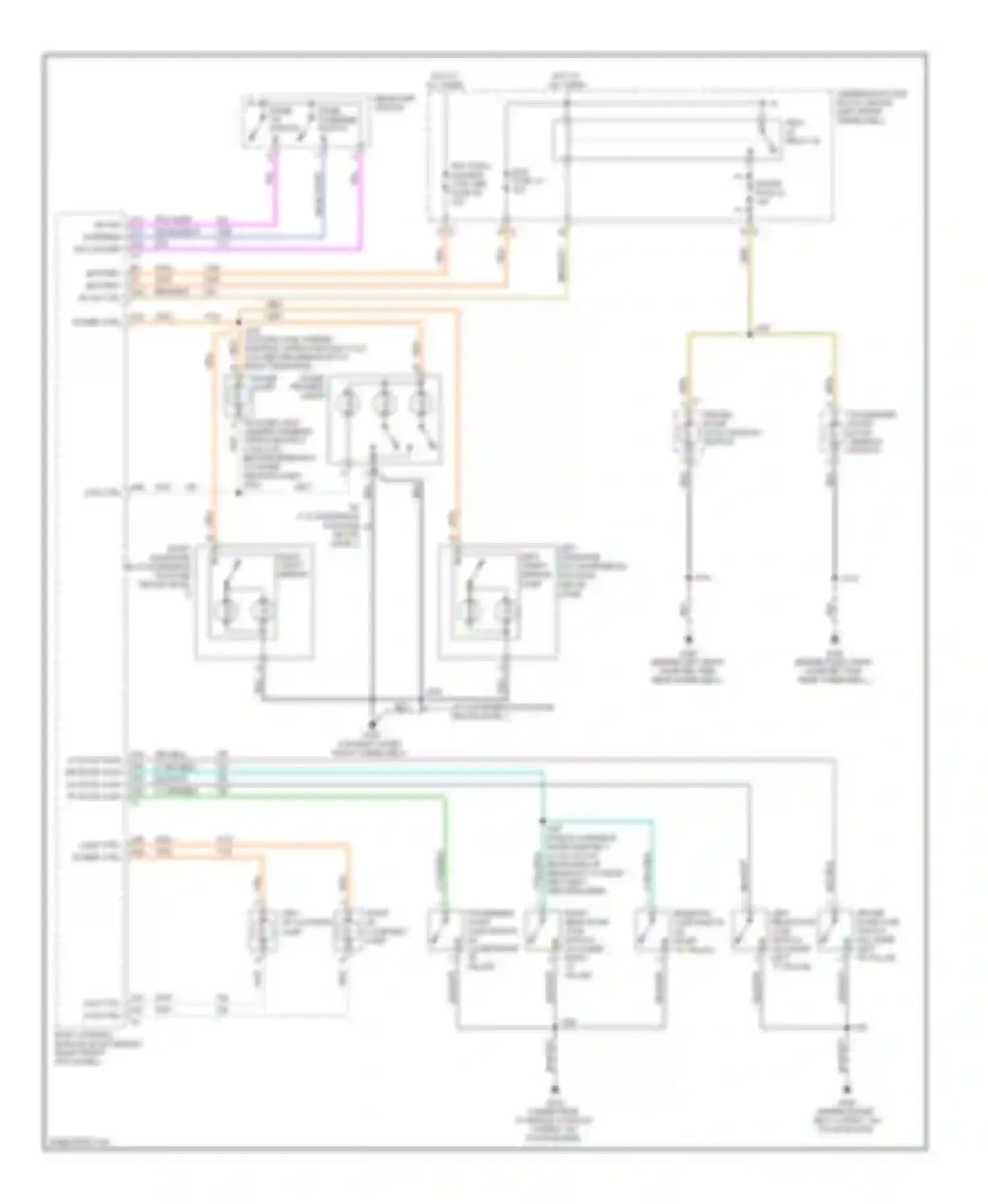Wiring diagram passenger door lock/ window switch for Hummer H3 I (2005-2010) (1 of 5)