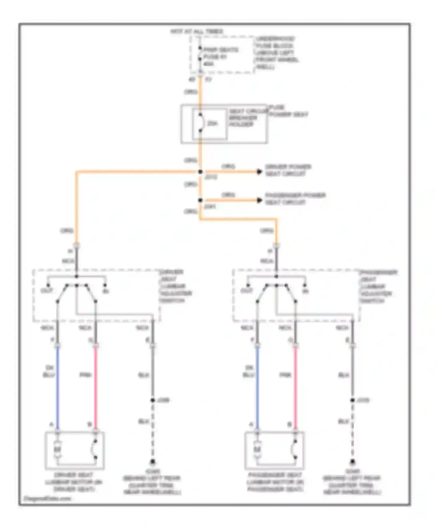 Wiring diagram pwr seats fuse 61 for Hummer H3 I (2005-2010) (2 of 4)