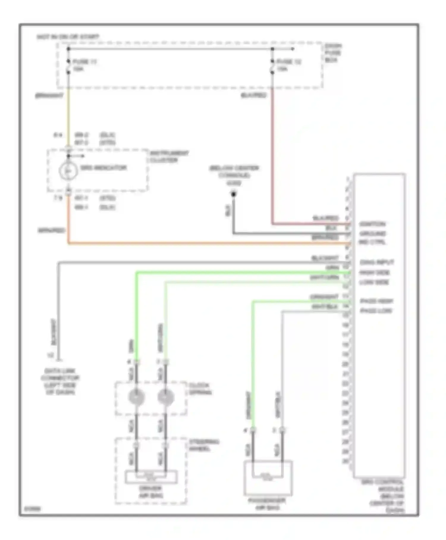 Accent Hyundai I (1994-2000): Supplemental restraint circuit