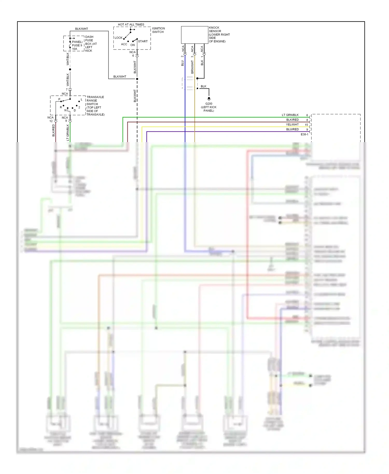 Wiring diagram a/c switch "on" input a/c themo and press for Hyundai Accent I (1994-2000) (1 of 2)