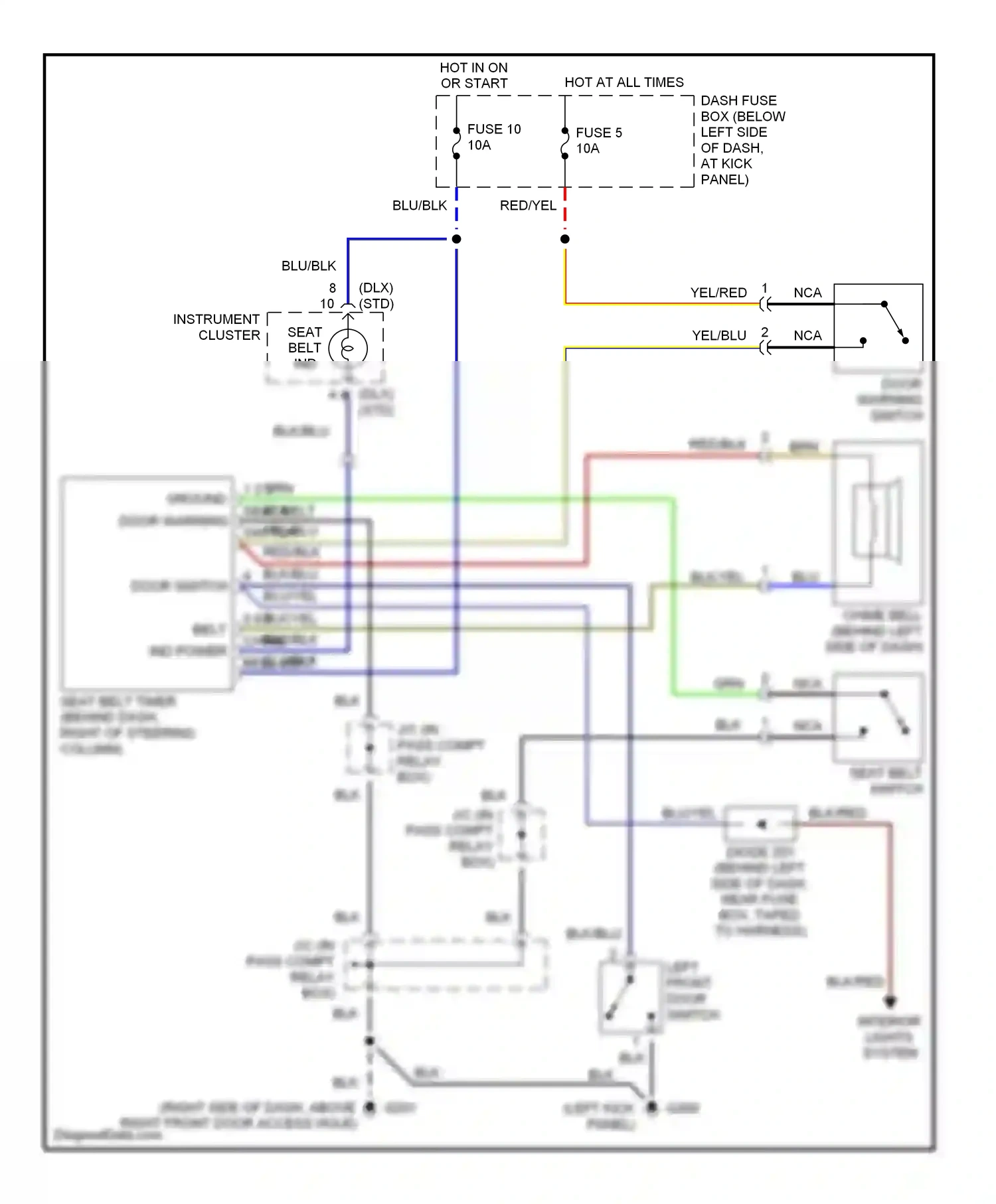 Wiring diagram blk/yel for Hyundai Accent I (1994-2000) (11 of 11)
