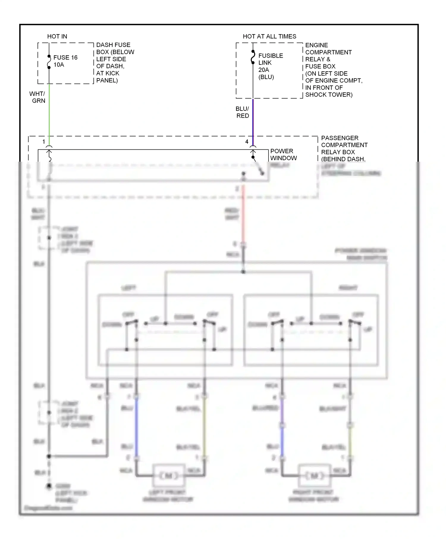 Wiring diagram blu/red for Hyundai Accent I (1994-2000) (16 of 16)