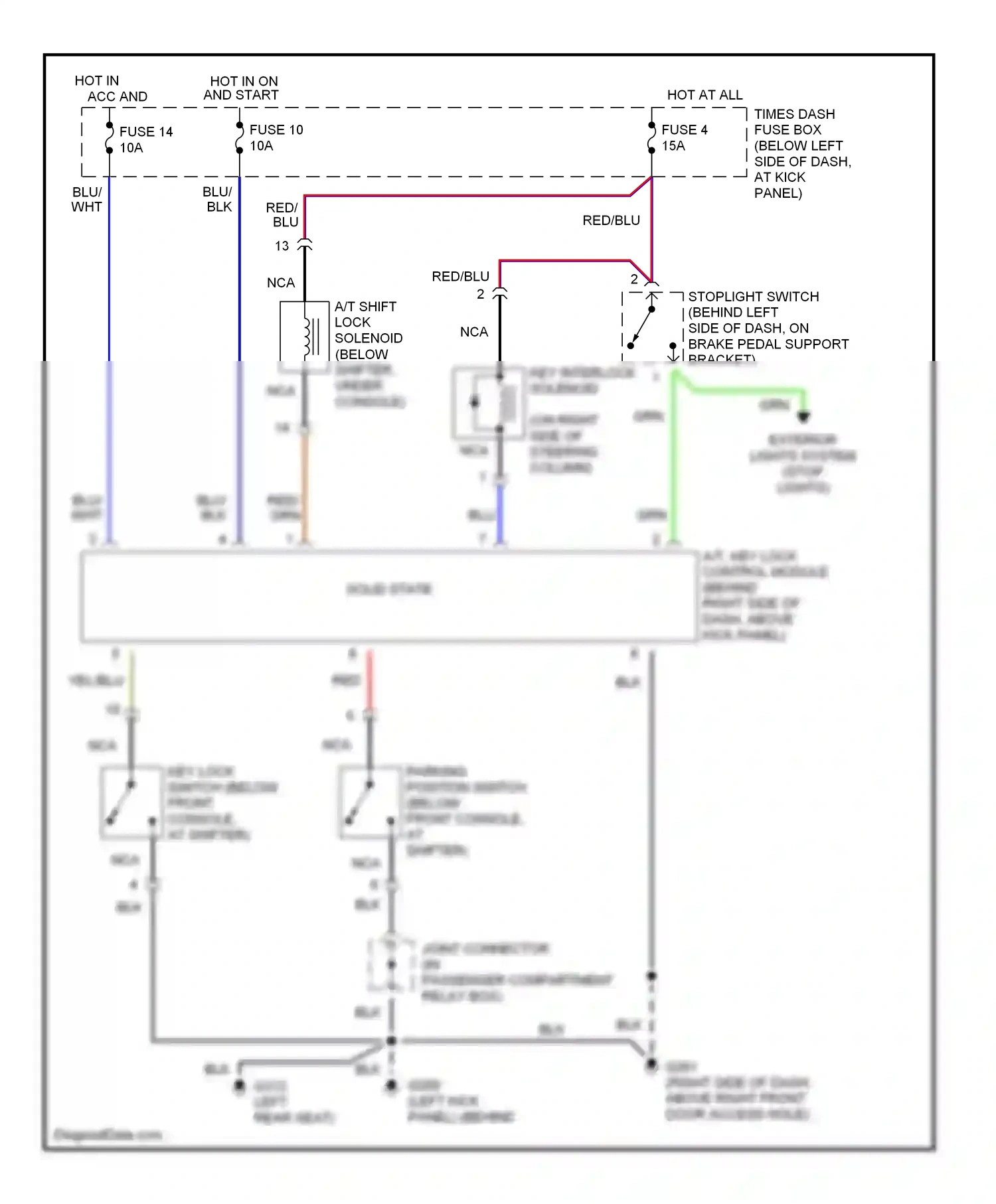 Wiring diagram fuse 10 for Hyundai Accent I (1994-2000) (6 of 9)