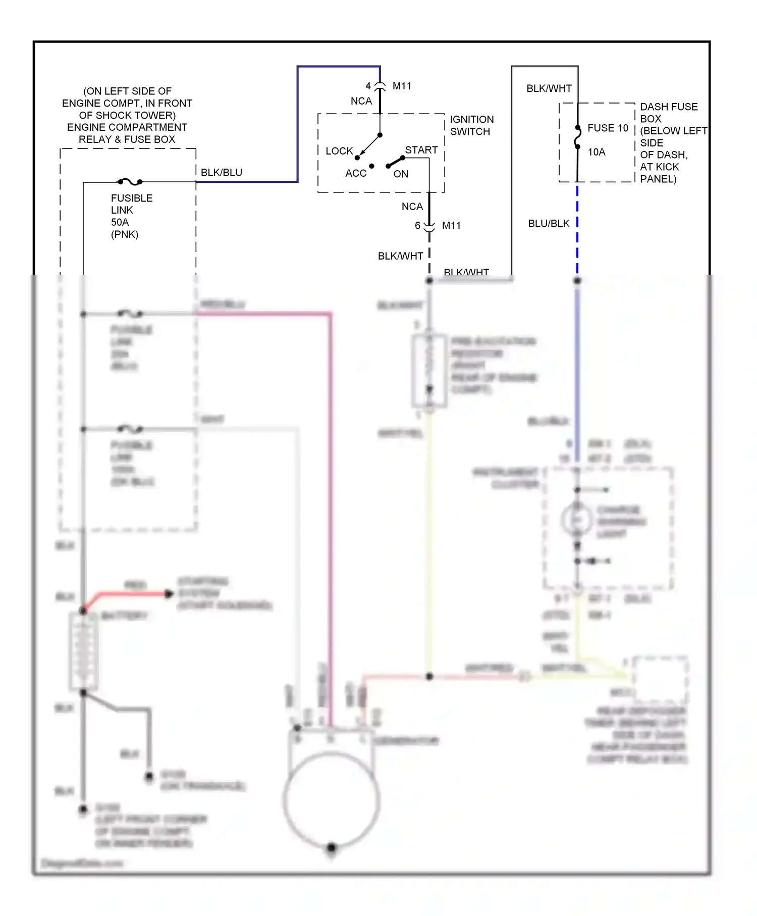 Wiring diagram fuse 10 for Hyundai Accent I (1994-2000) (2 of 9)