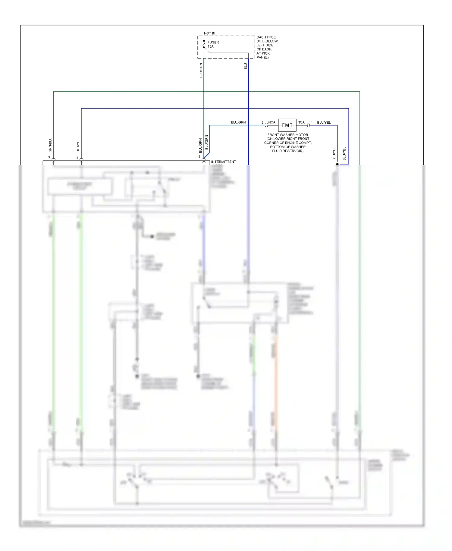 Wiring diagram fuse 8 for Hyundai Accent I (1994-2000) (1 of 2)