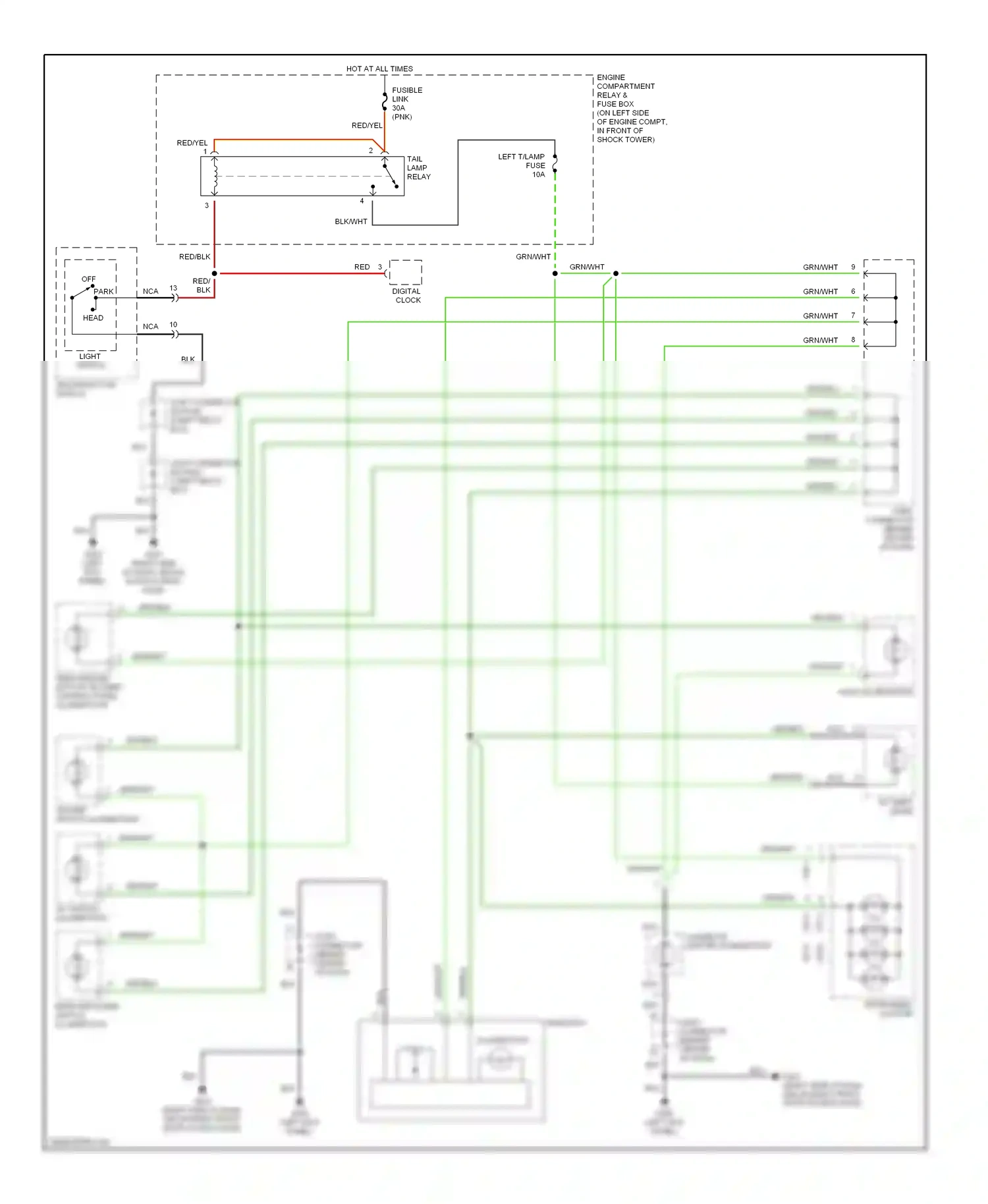 Wiring diagram grn/blk for Hyundai Accent I (1994-2000) (6 of 10)